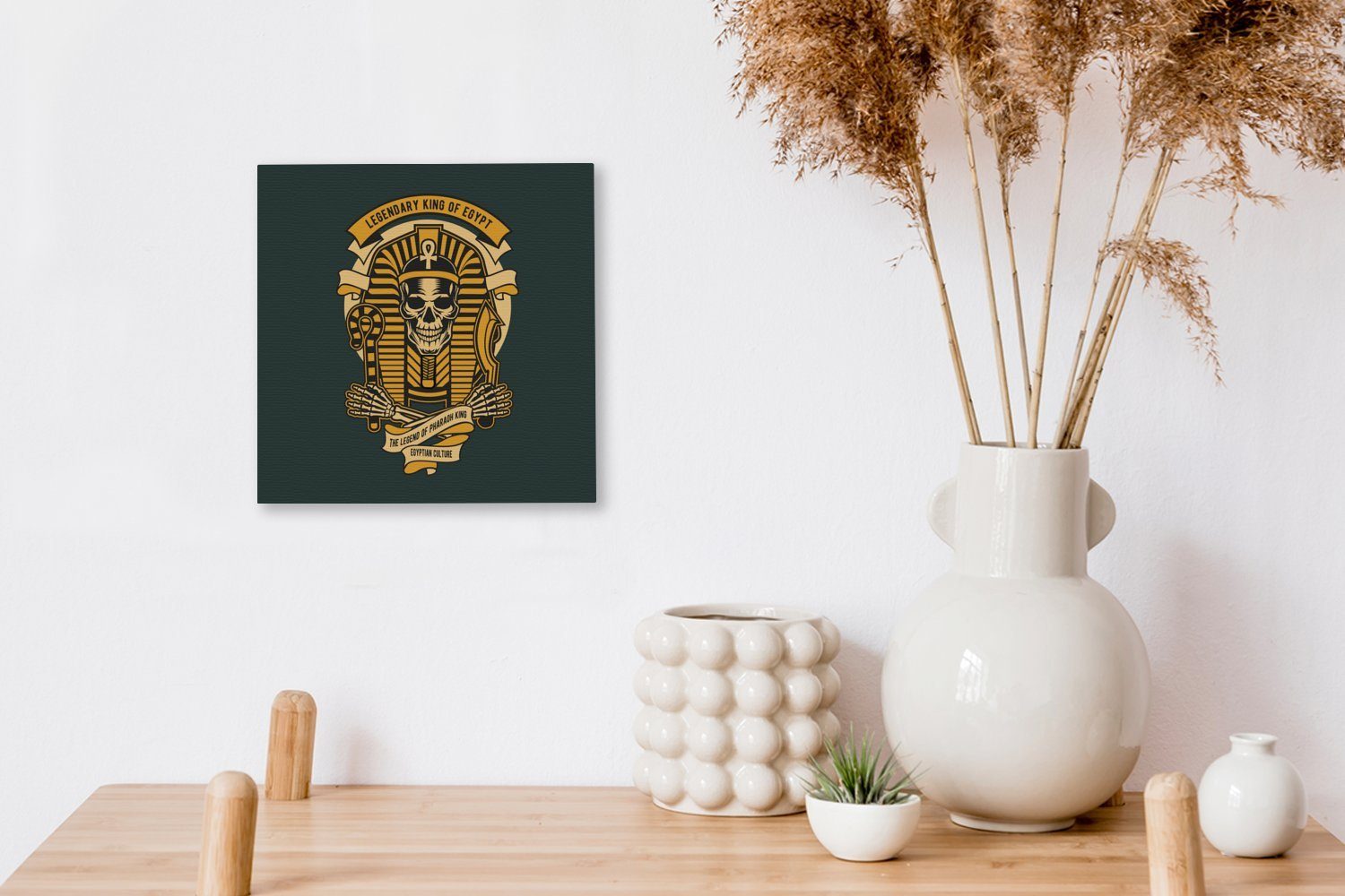 OneMillionCanvasses® Leinwandbild Pharao - Skelett Wohnzimmer - St), Leinwand - (1 für Schlafzimmer Bilder Ägypten Retro