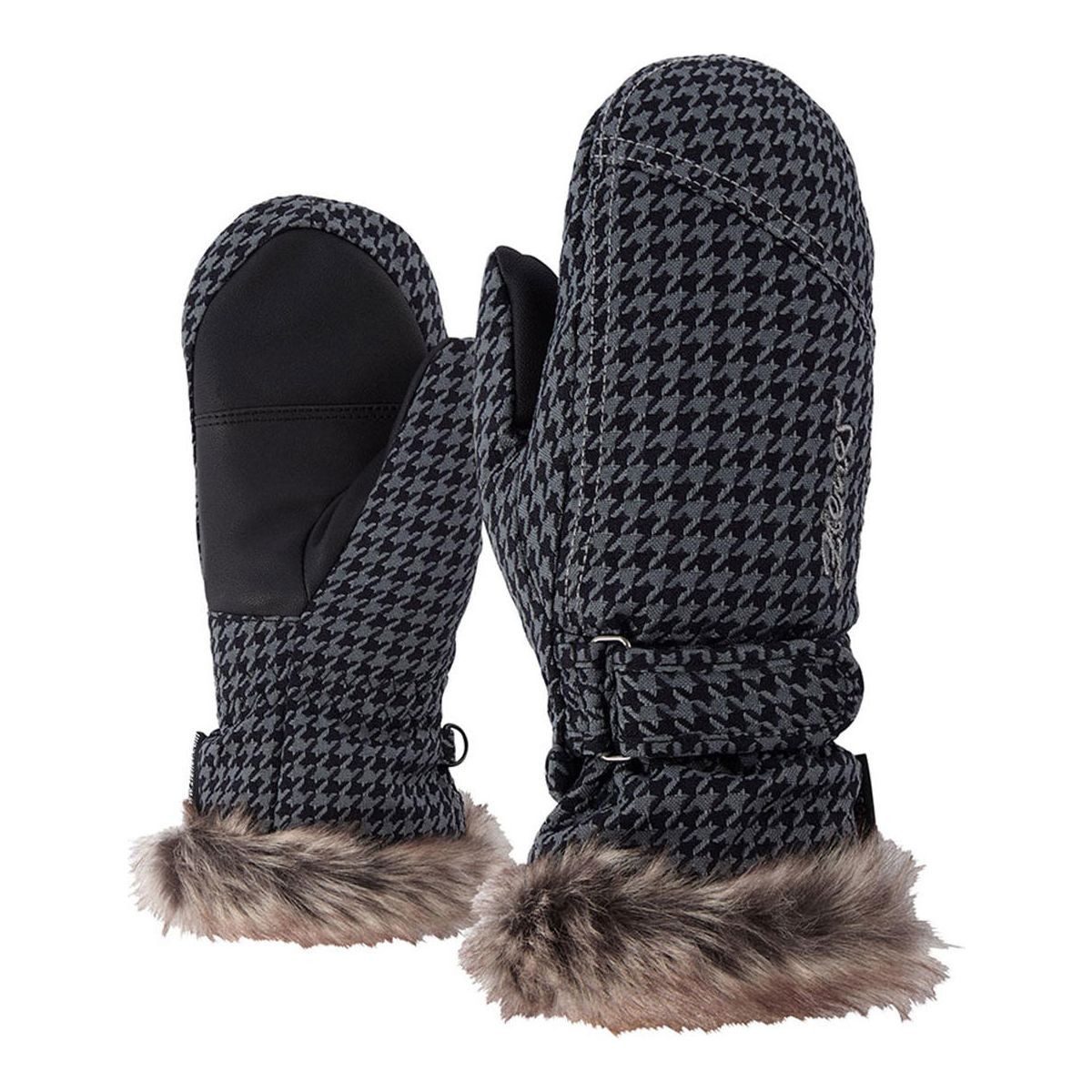 Ziener Skihandschuhe LED Mitten Girls Glove Junior Elegante Skifäustlinge für Mädchen mit Kunstfellbündchen, warmem