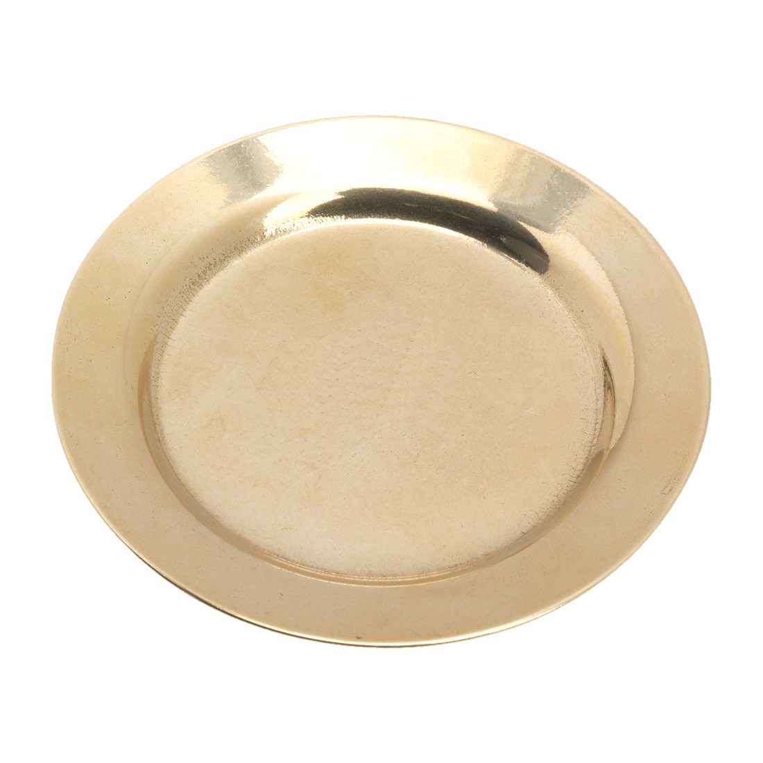 NKlaus Kerzentablett Ø11cm Kerzenteller aus Messing Gold Dekoteller mit