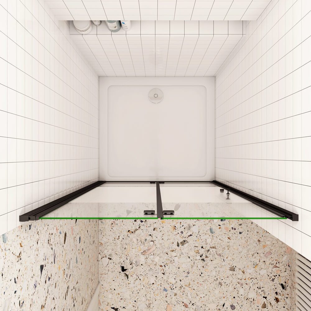 duschspa Dusch-Falttür Nischentür Scharniertür mit Milchstreifen Duschkabine Duschabtrennung, Einscheibensicherheitsglas, Sicherheitsglas, (Set) rechts und links monteirbar