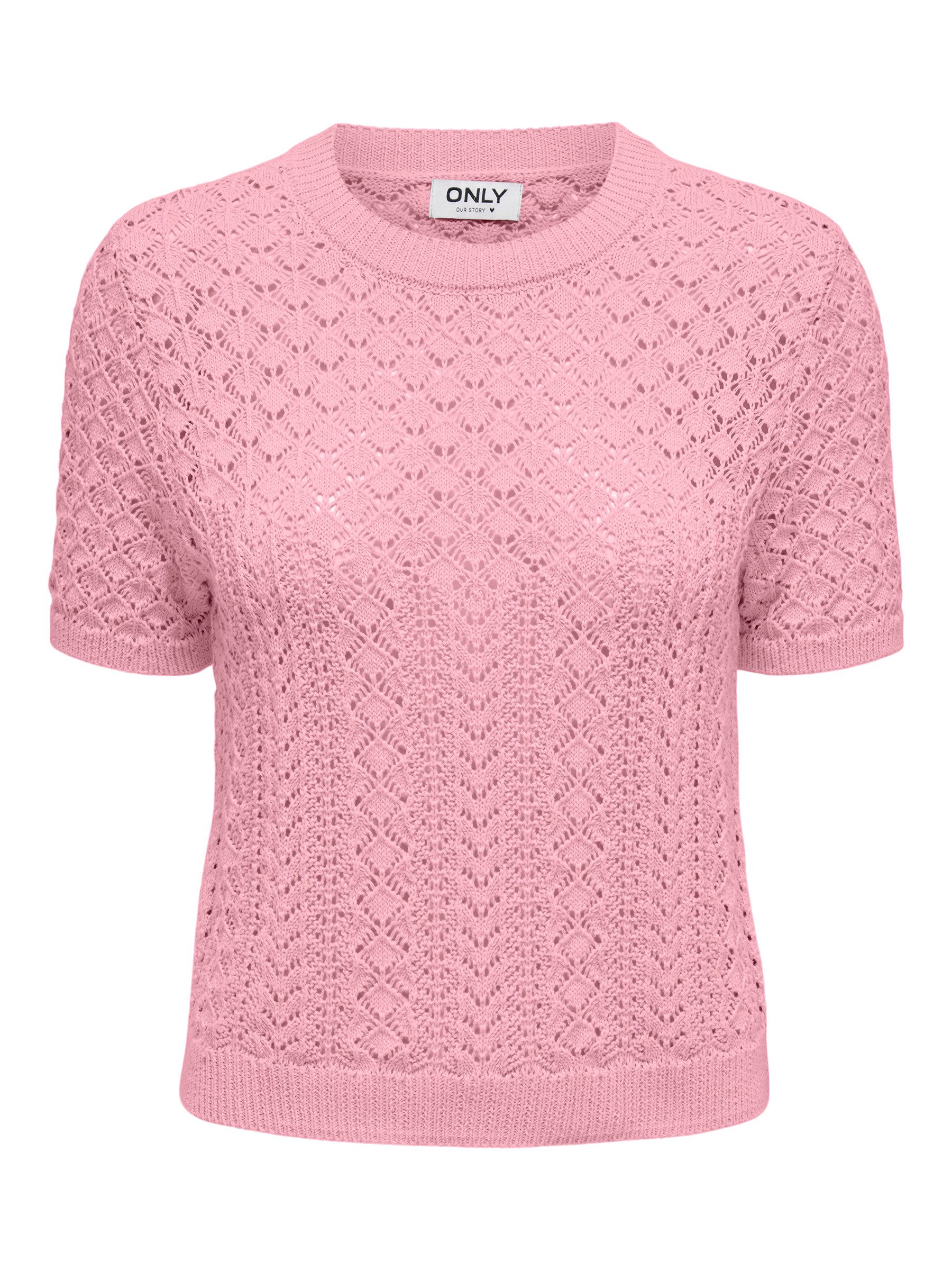 ONLY Strickpullover Modischer Einfarbiger Strickpullover Kurzarm Rundhals ( günstig online kaufen