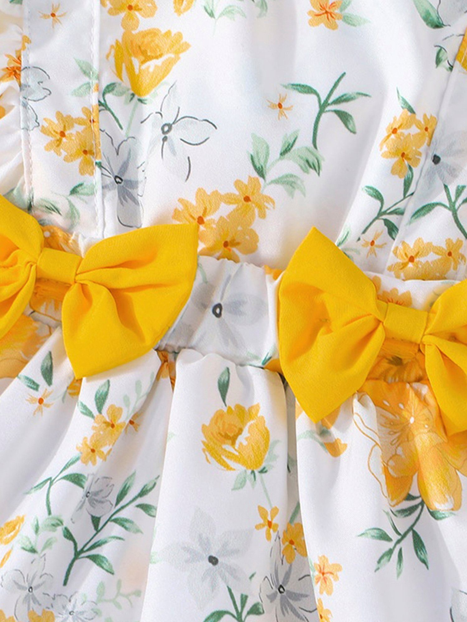 LAPA Druckkleid Baby knielanges Blumendruck mit (2-tlg) Sommerkleid Rüschen
