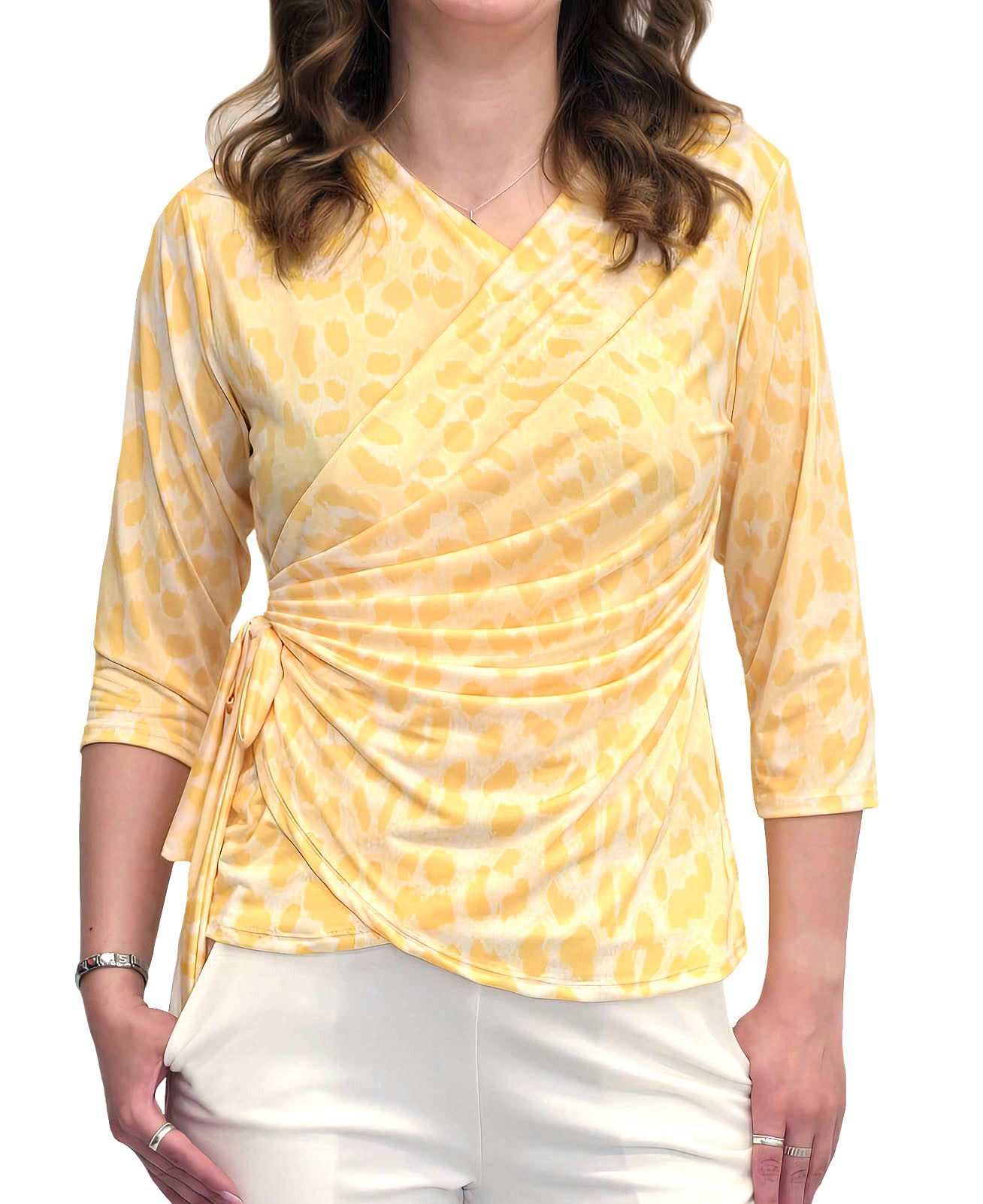 Pink Cherry Блузкиshirt mit Leo-Muster in Wickeloptik in verschiedenen Кольора(ів)