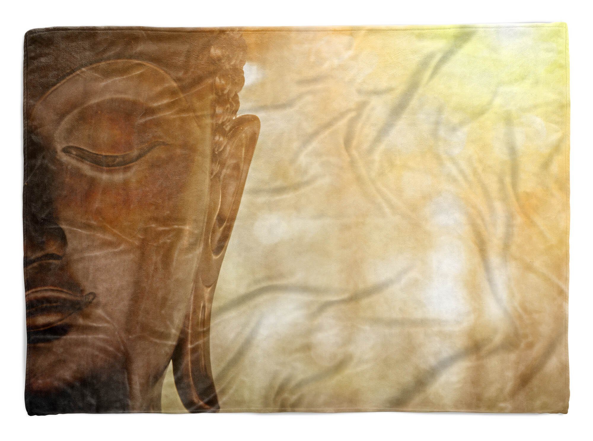 Buddha (1-St), Art Sinus Handtücher Handtuch mit Kuscheldecke Strandhandtuch Buddhismus, Fotomotiv Baumwolle-Polyester-Mix Handtuch Saunatuch