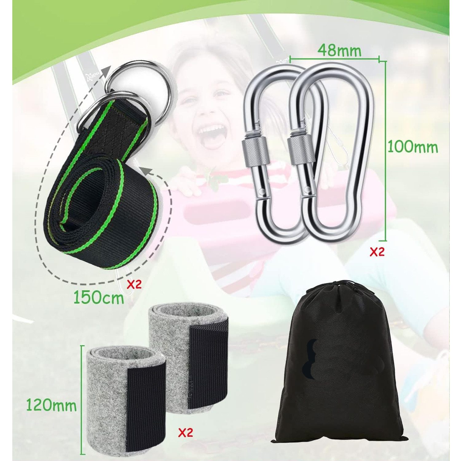 TUWENA Schaukelhaken 900KG Schaukel Befestigung, Hängematte Befestigung, Hängematte Seil