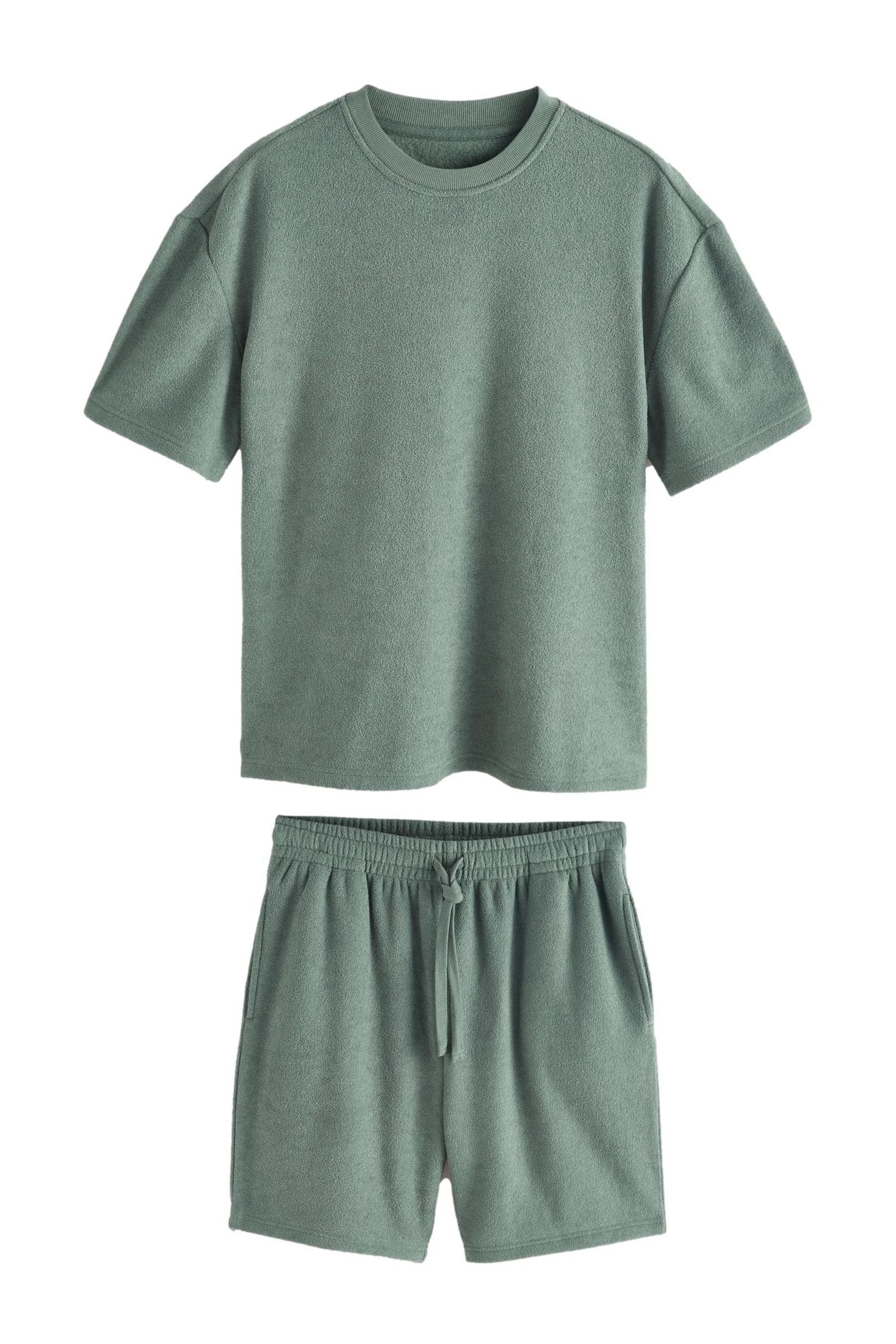 Pyjama Kurzärmeliger Frottee-Pyjama, Set
