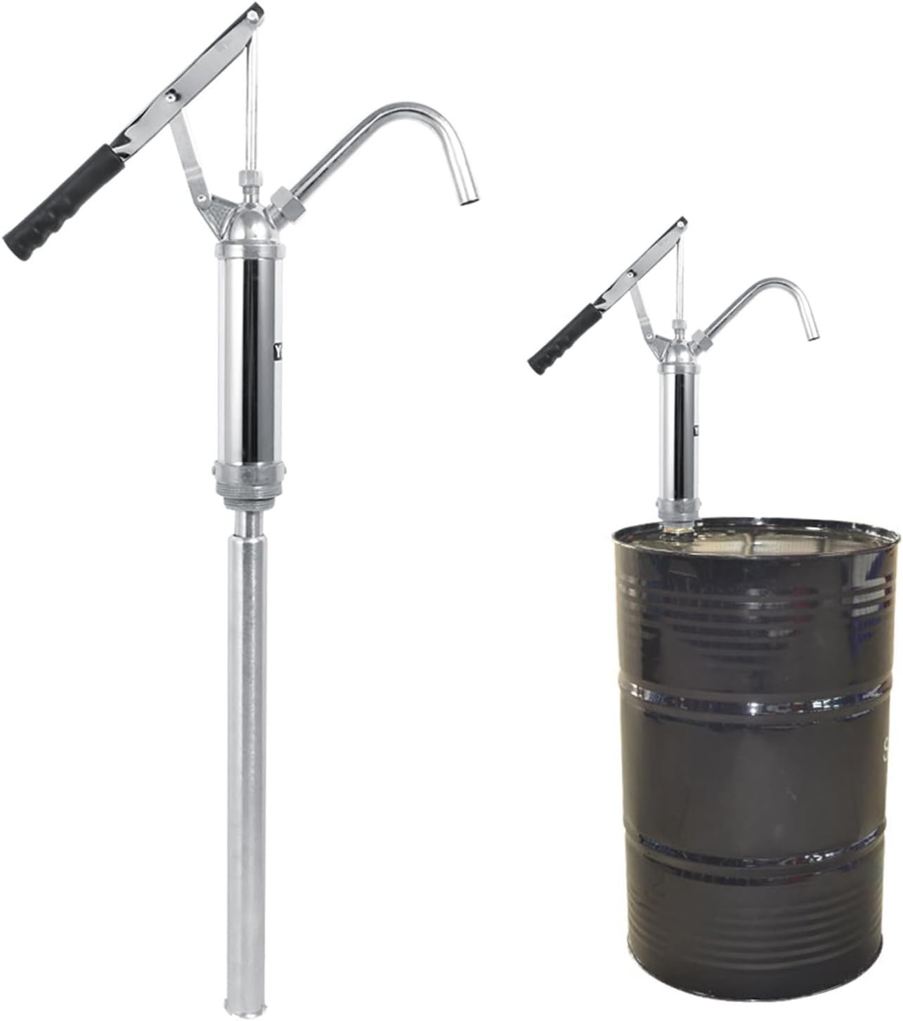 LEMLIT Ölabsaugpumpe Ölfasspumpe 20 L/min mit Teleskoprohr und Handhebel (1er Set, 1-tlg., Fasspumpe mit Hebelwirkung, Hebel-Fasspumpe für 5-55 Gallonen Fässer), ideal zum Abpumpen von Heizöl, Motoröl und Getriebeöl