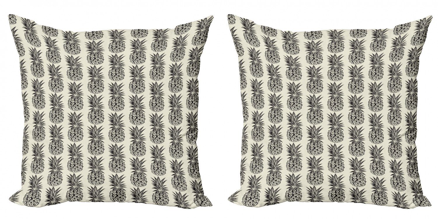 Kissenbezüge Modern Accent Doppelseitiger Digitaldruck, Abakuhaus (2 Stück), Tropisch Ananas Sommer Vibe