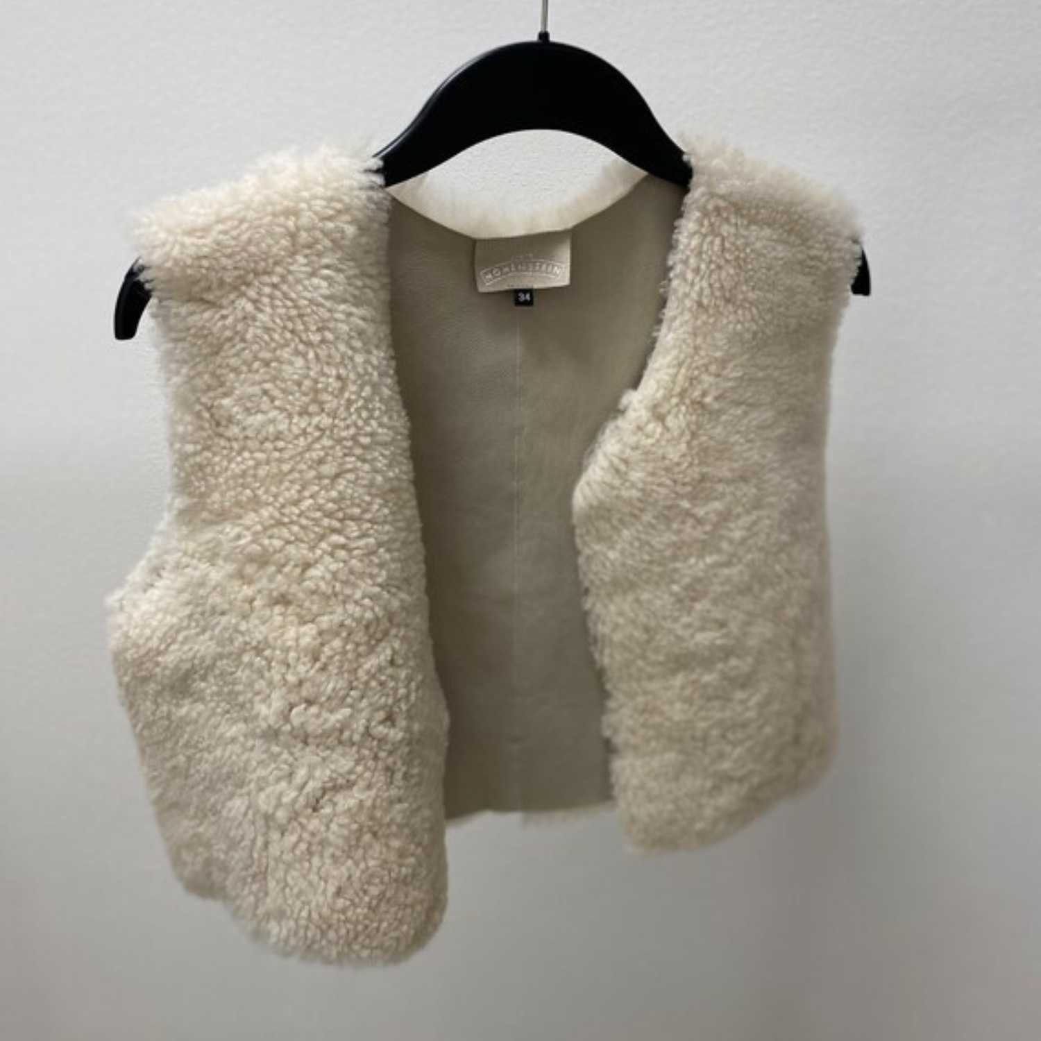 von hohenstein Fellweste Fell-Weste Ellen Shearling Lammfell creme