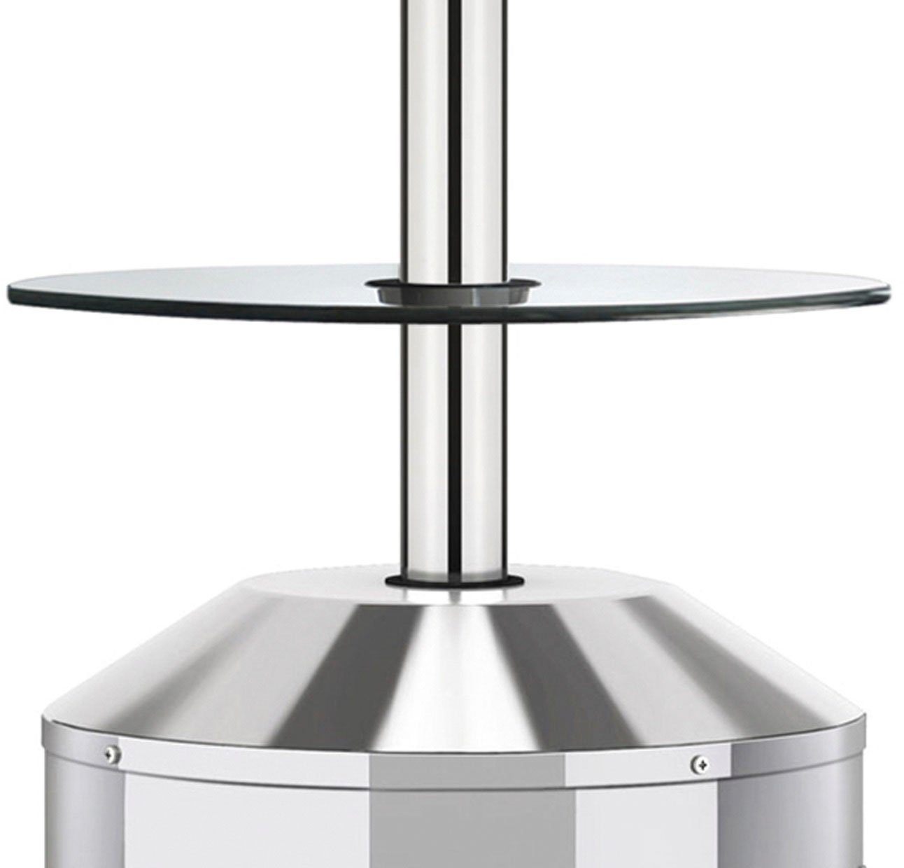 Enders® Heizstrahler-Anbautisch, aus 5mm Sicherheitsglas, für Terrassenheizer mit 5 cm⌀ Säule