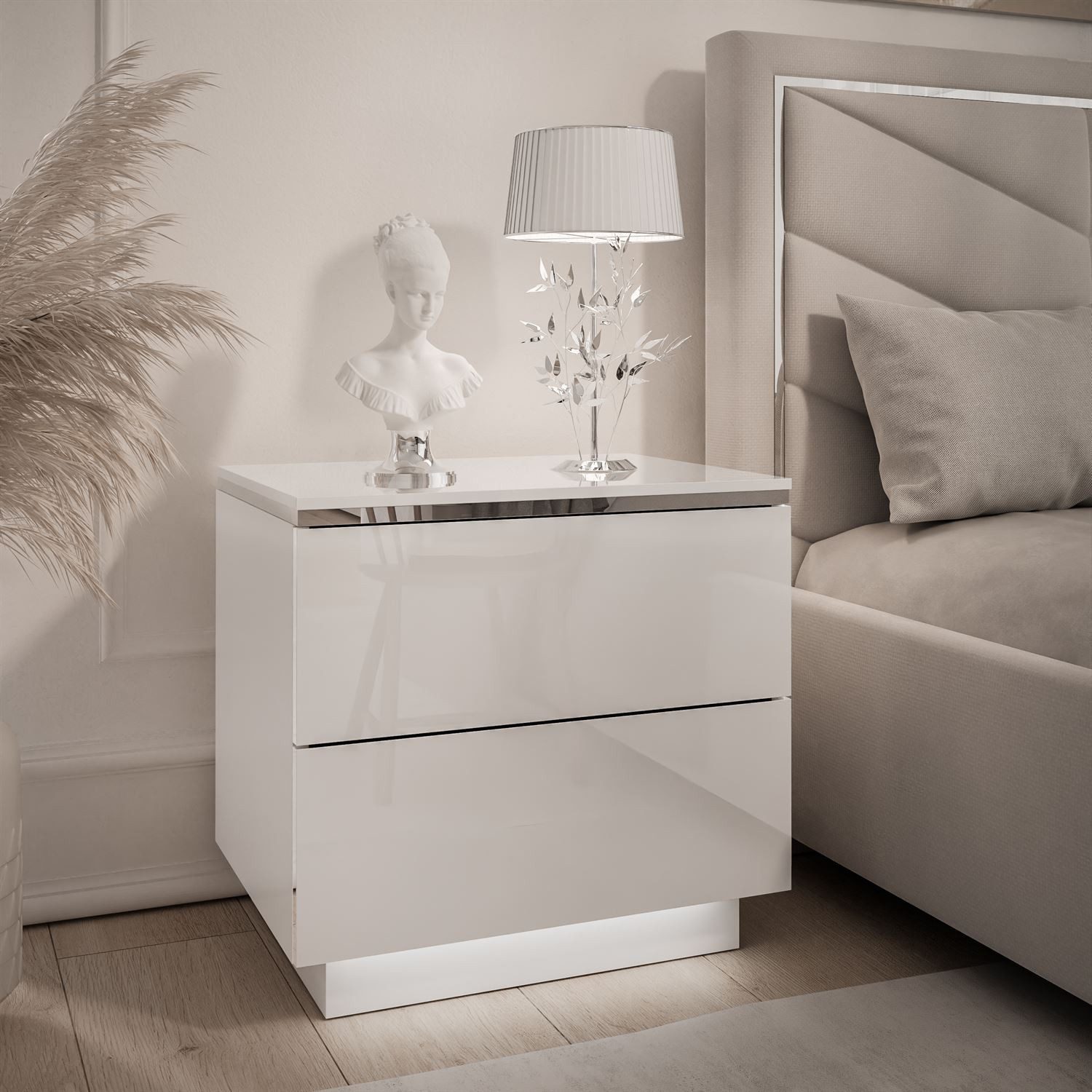 Lookway Nachttisch AURORA II SILVER mit günstig online kaufen