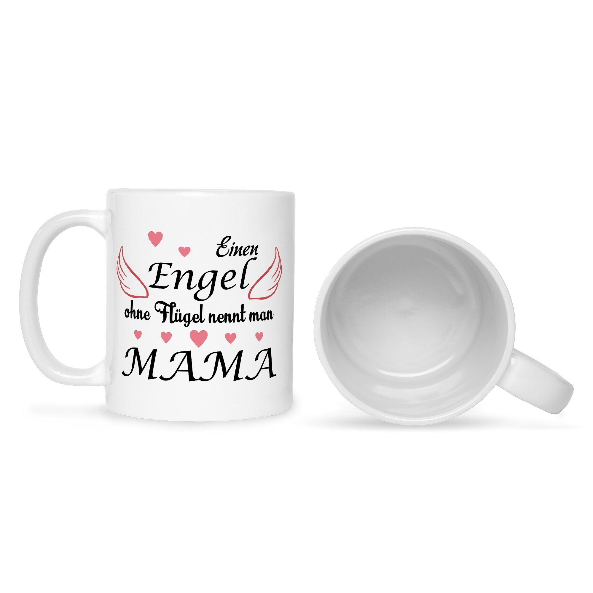 GRAVURZEILE Tasse Bedruckte Tasse mit - Weihnachten Mama Geschenke - Muttertag ohne - Engel Flügel für Geburtstag Sie zum Valentinstag Herzliche Spruch für Frauen Weiß Geschenk - für