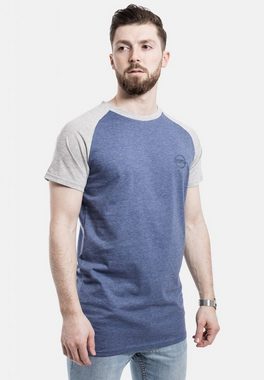 Blackskies T-Shirt Regular Baseball Raglan Kurzarm T-Shirt Blau-Grau Small