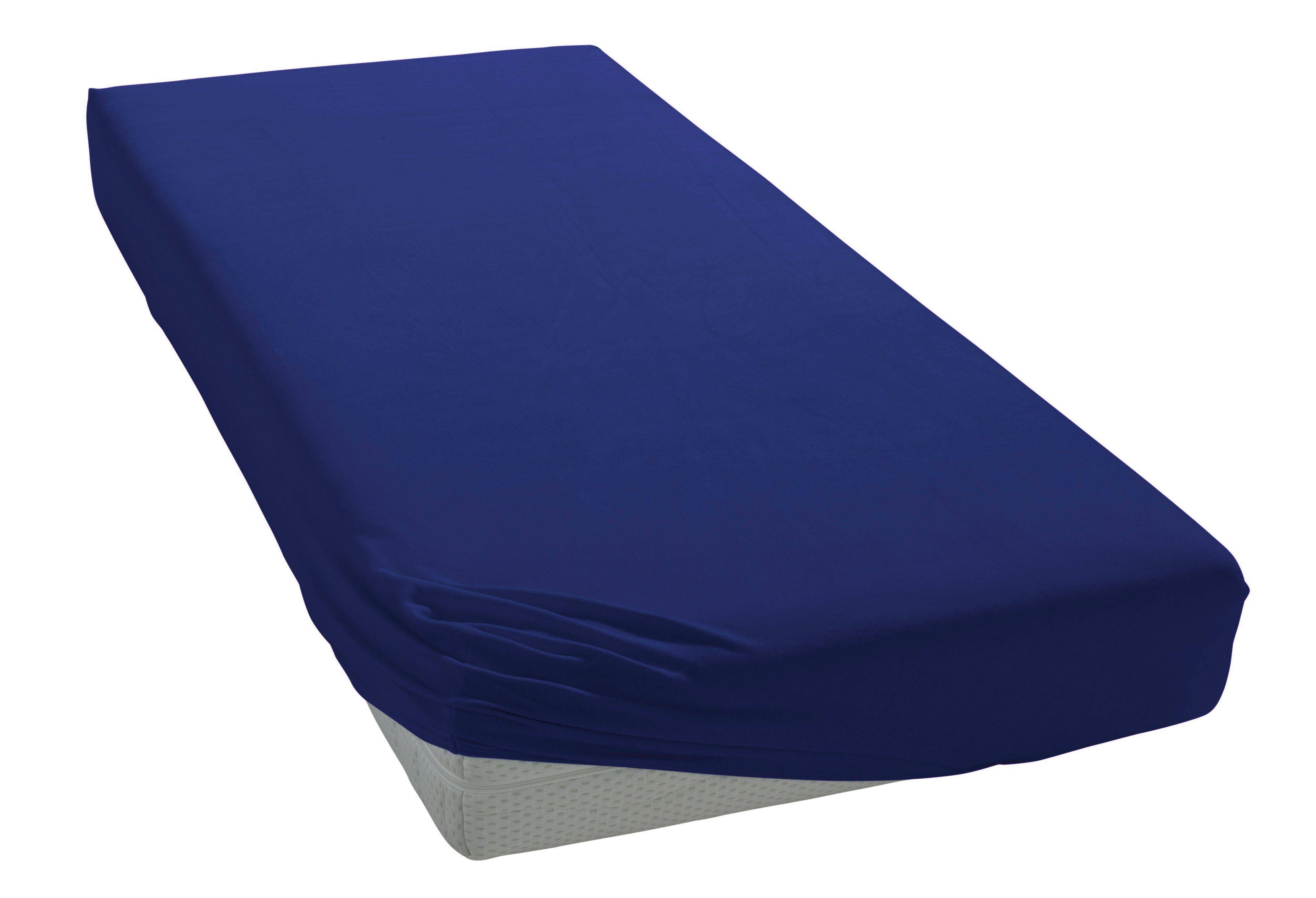 bellana Spannbettlaken bellana Aqua mit Elasthan, 160 g/m², Jersey-Elasthan, Gummizug: rundum, (1 Stück), Spannbetttuch für Matratzen bis 35cm Höhe, bügelfrei, faltenfrei