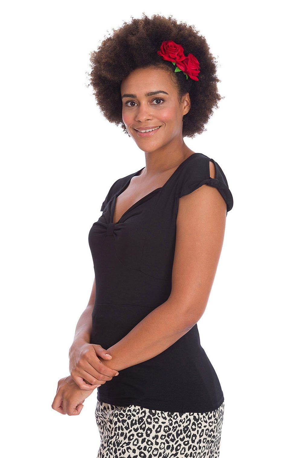 Banned Shirttop Sweet Summer Schwarz Retro Vintage Oberteil Rockabilly