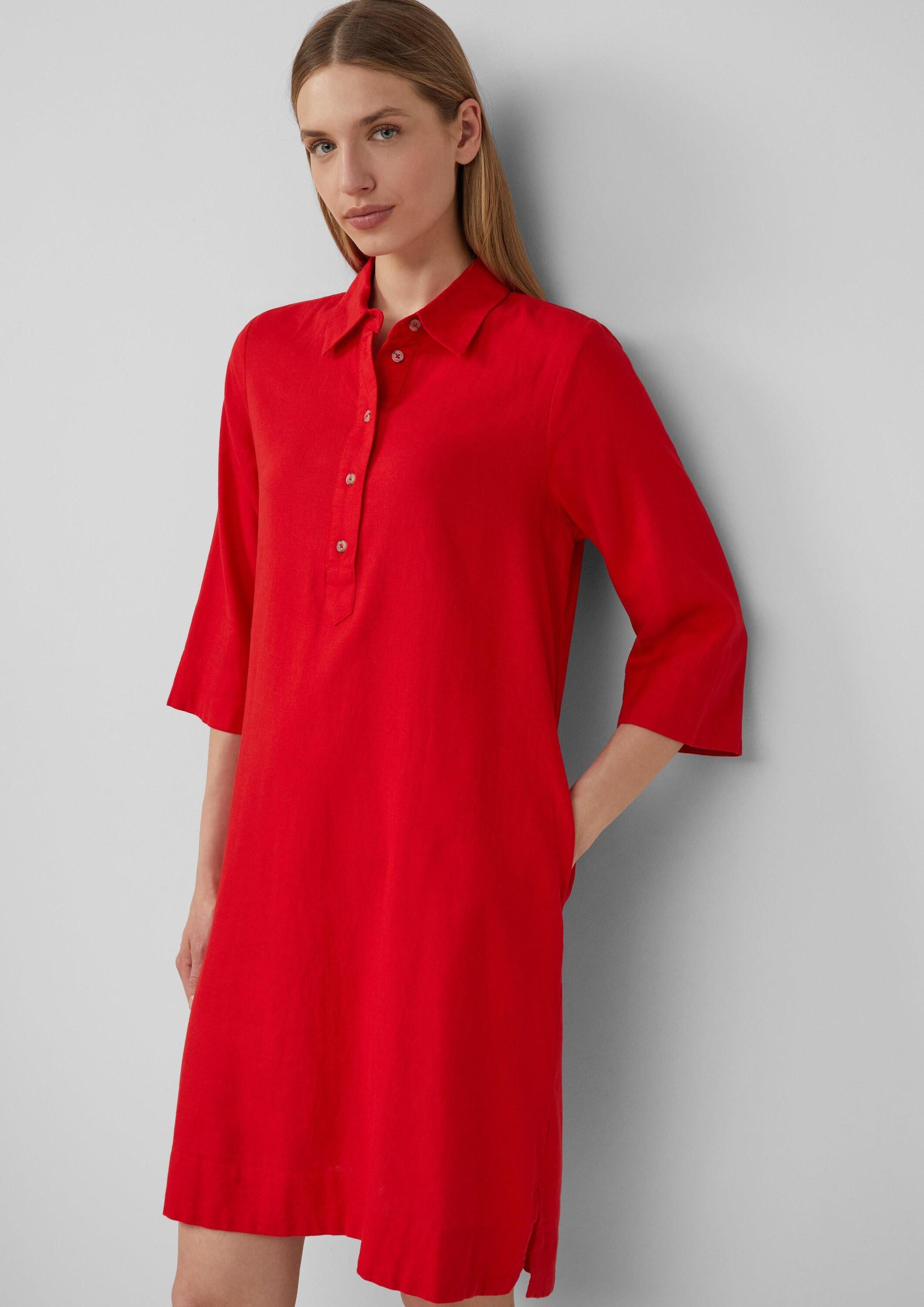 s.Oliver Minikleid Kleid Kurzes Blusenkleid aus Leinenmix mit Eingrifftasch günstig online kaufen