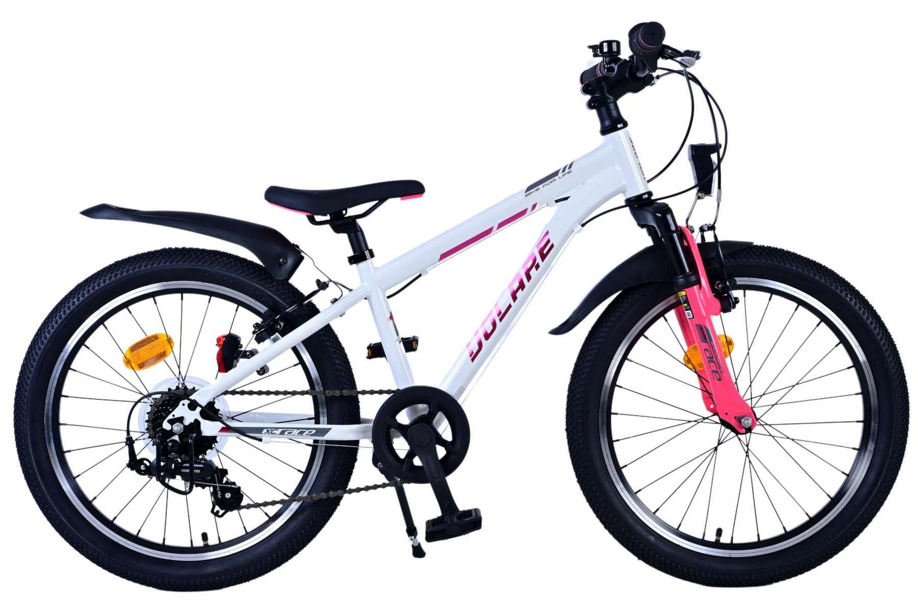 Volare Kinderfahrrad Volare XC Race Kinderfahrrad - 20 Zoll - 7-Gang- Weiß Pink - Mädchen, Alter: 6 - 8 Jahre, Rahmenhöhe: 29 cm, Reifen: Fat Tires