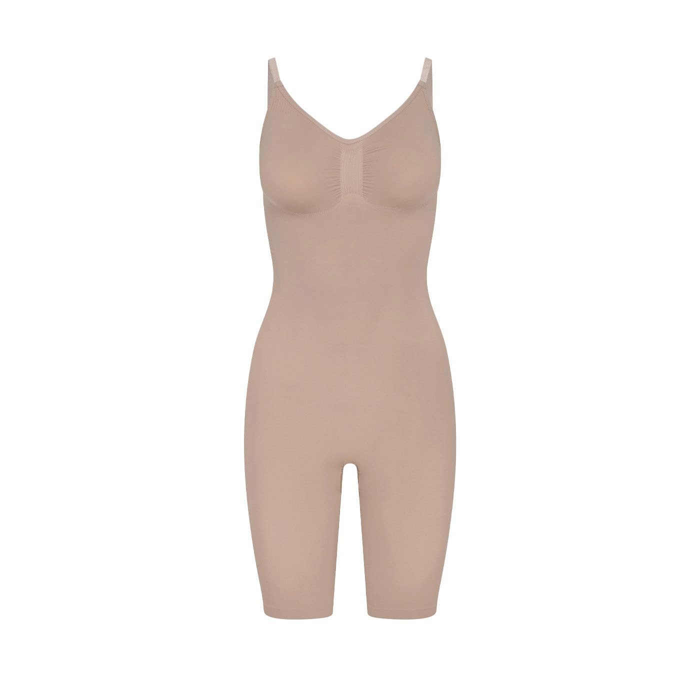 cfab by creamy fabrics Miederbody Bodysuit Sculpting Shapewear mit Shorts-Beige-2XL (1-tlg) Figurformend