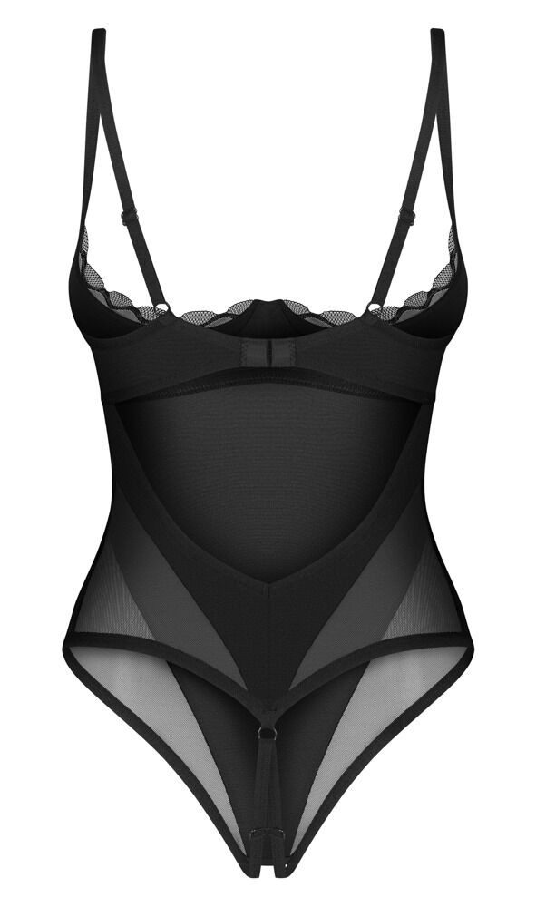 Obsessive Body Stelisa Ouvert-Body mit offenen Cups - schwarz (1-tlg) Einladend offen im Schritt