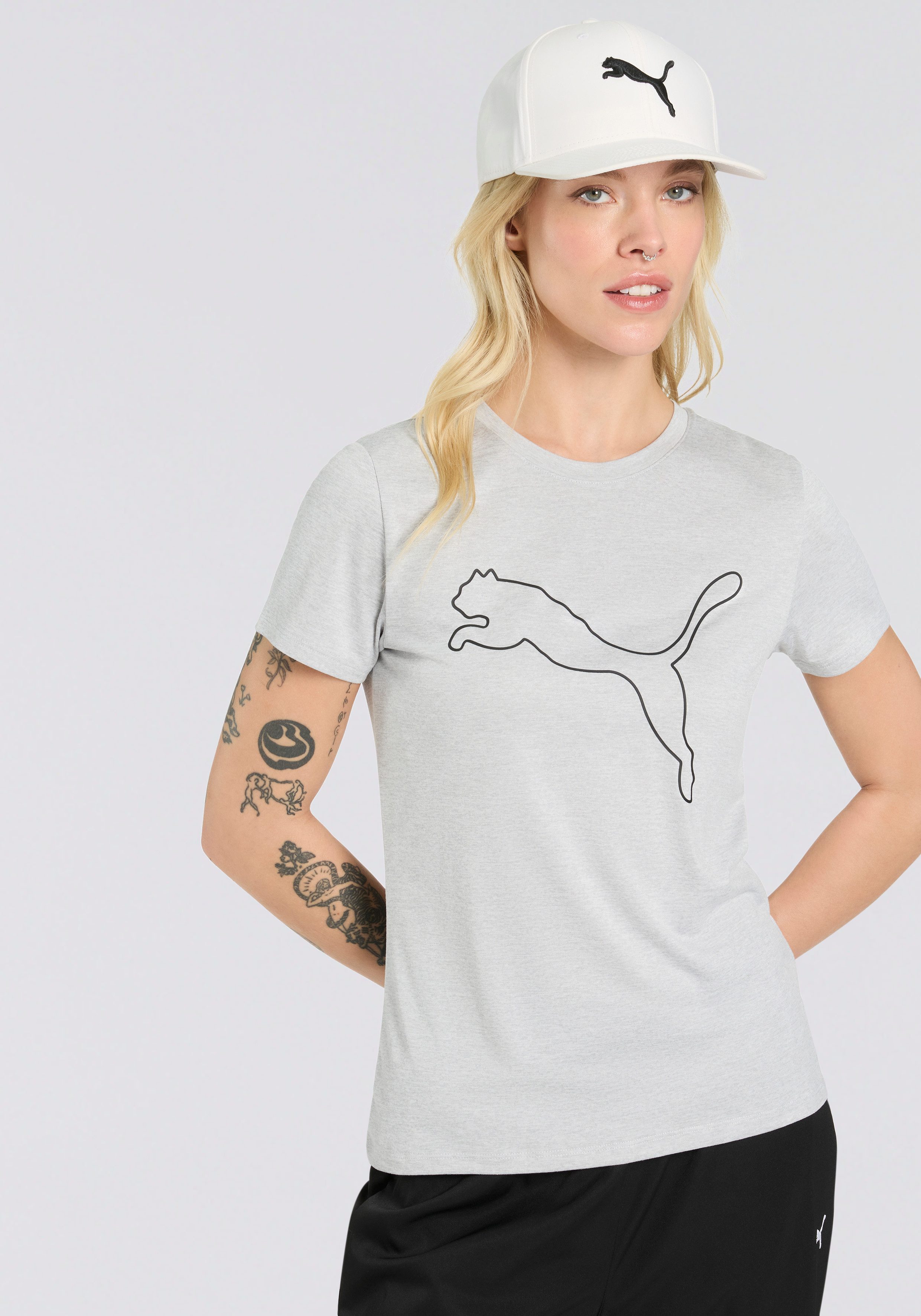 PUMA Trainingsshirt W TAD ESSENTIAL HEATHER LOGO TEE günstig online kaufen