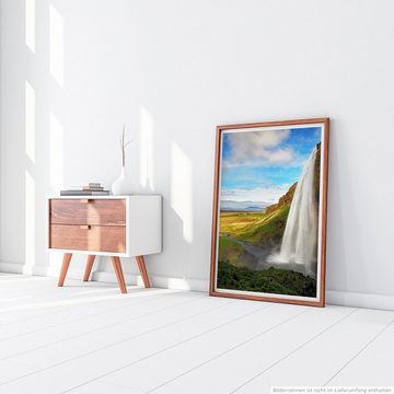 Sinus Art Poster 90x60cm Poster Seljalandsfoss Wasserfall in Island