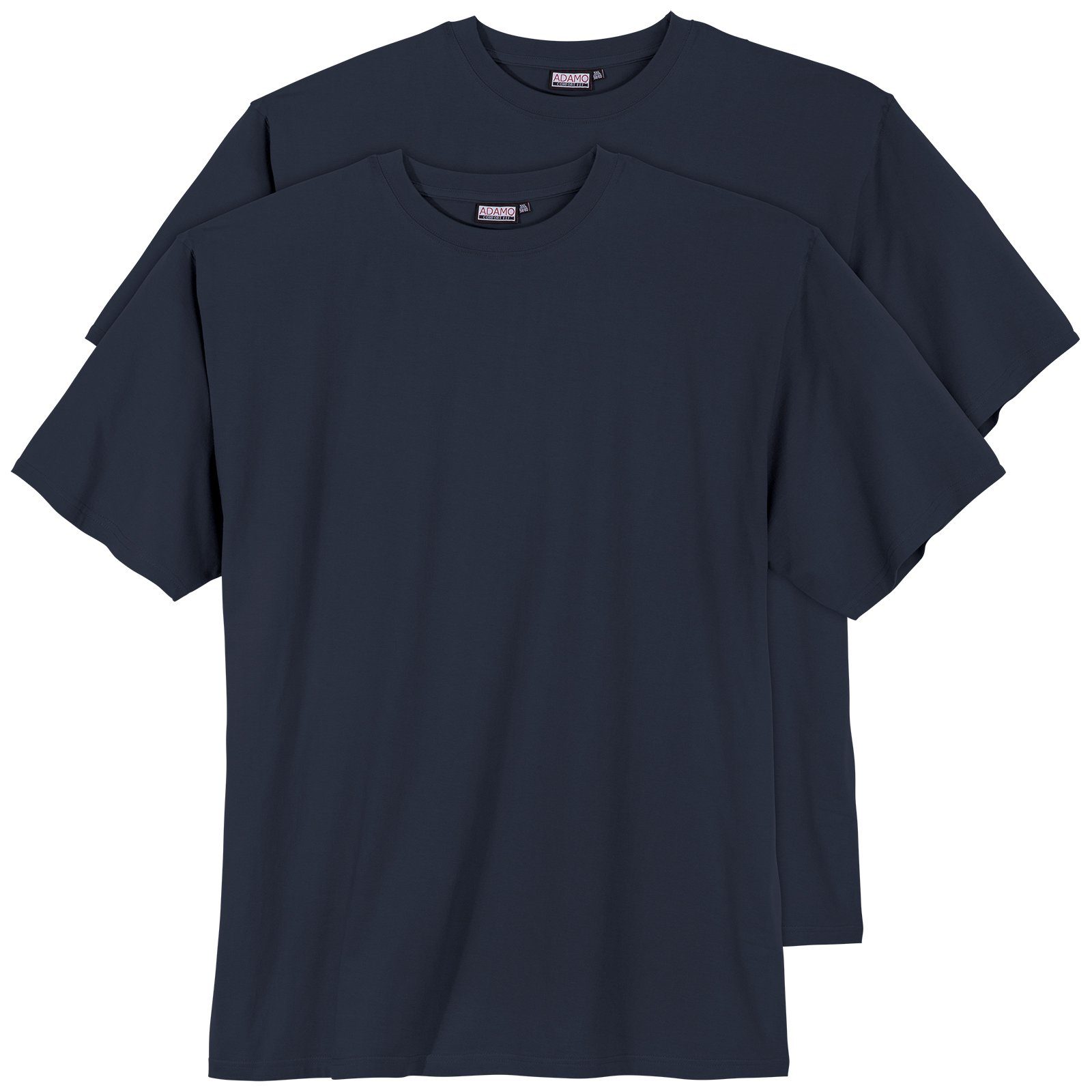 ADAMO Rundhalsshirt Übergrößen Adamo Fashion T-Shirt 2er Pack dunkelblau Marlon | T-Shirts