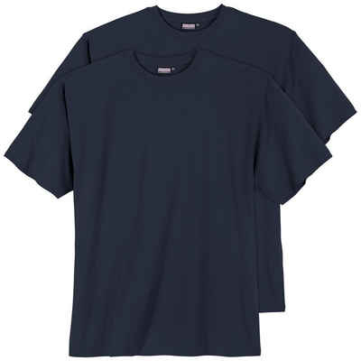 ADAMO Rundhalsshirt Übergrößen Adamo Fashion T-Shirt 2er Pack dunkelblau Marlon