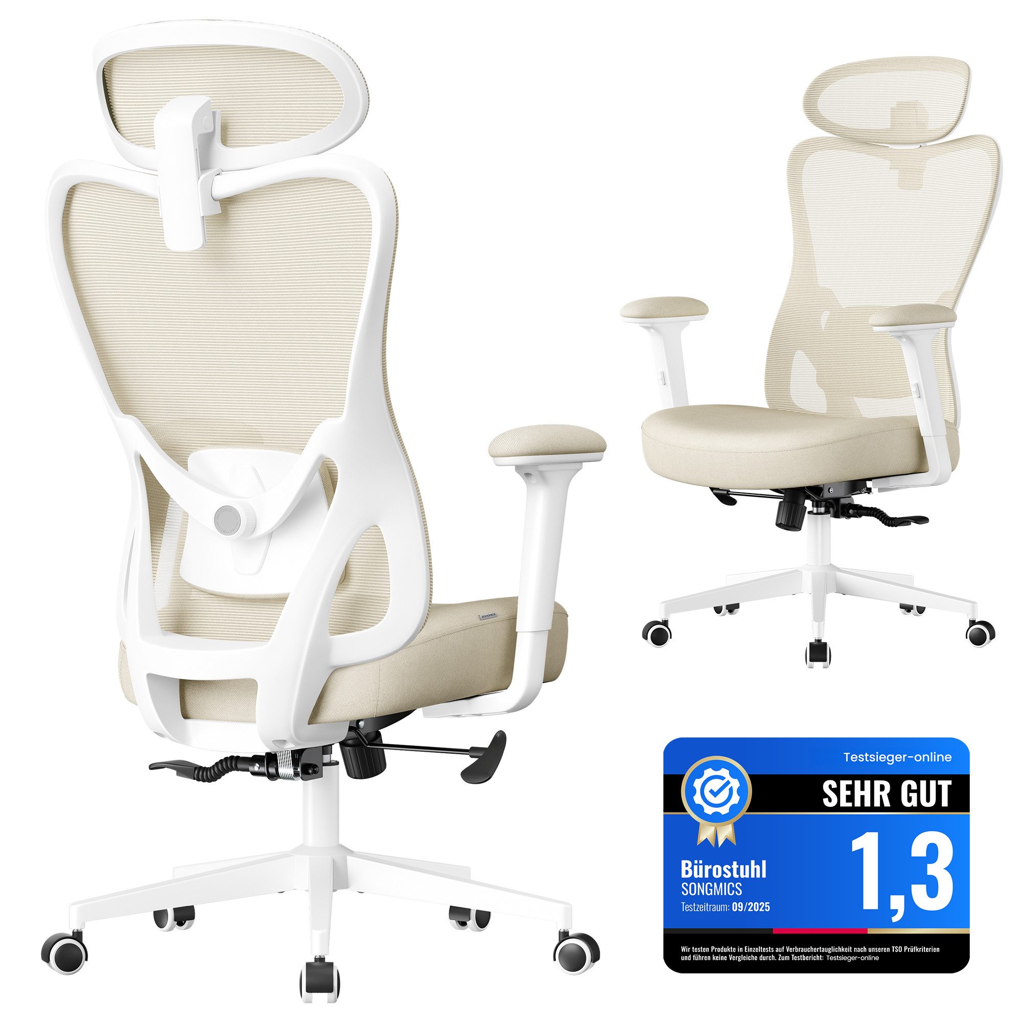 SONGMICS Bürostuhl, ergonomisch, Schreibtischstuhl, Computerstuhl, verstell günstig online kaufen