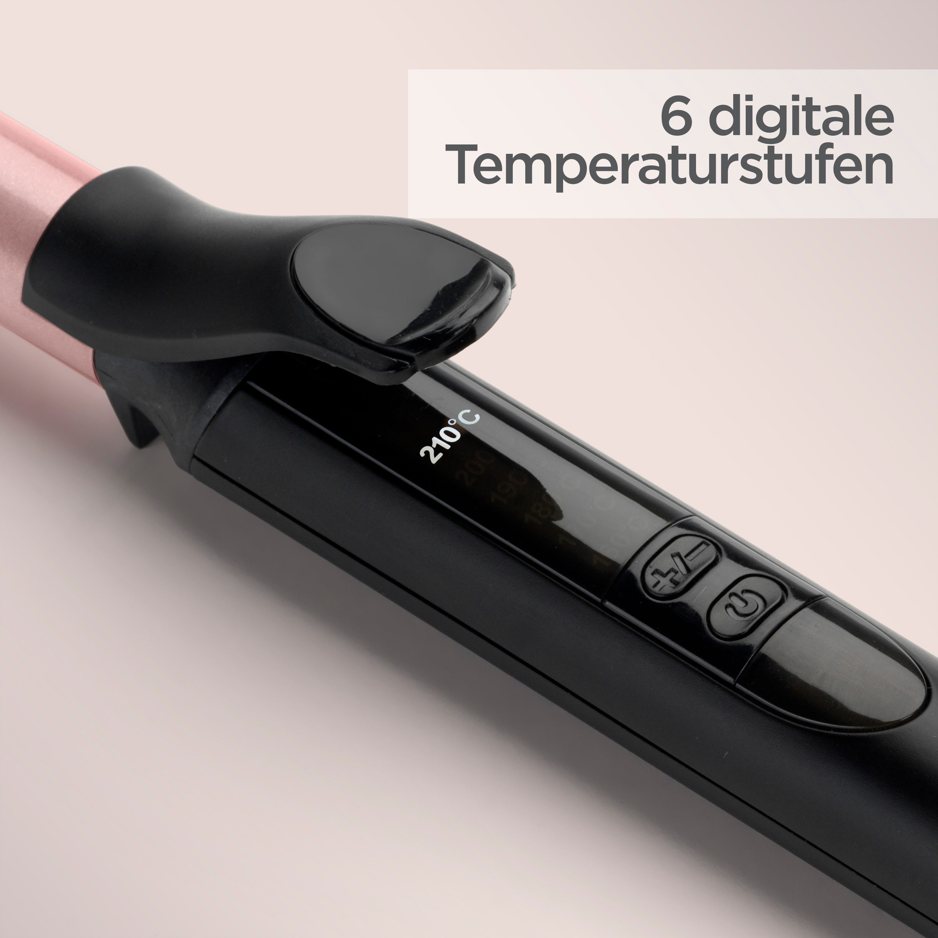 BaByliss Lockenstab BaByliss 19 mm Lockenstab für definierte Locken, mit Klammer, C450E, Quarz-Keramik-Beschichtung, 6 Temperaturstufen bis 210 °C