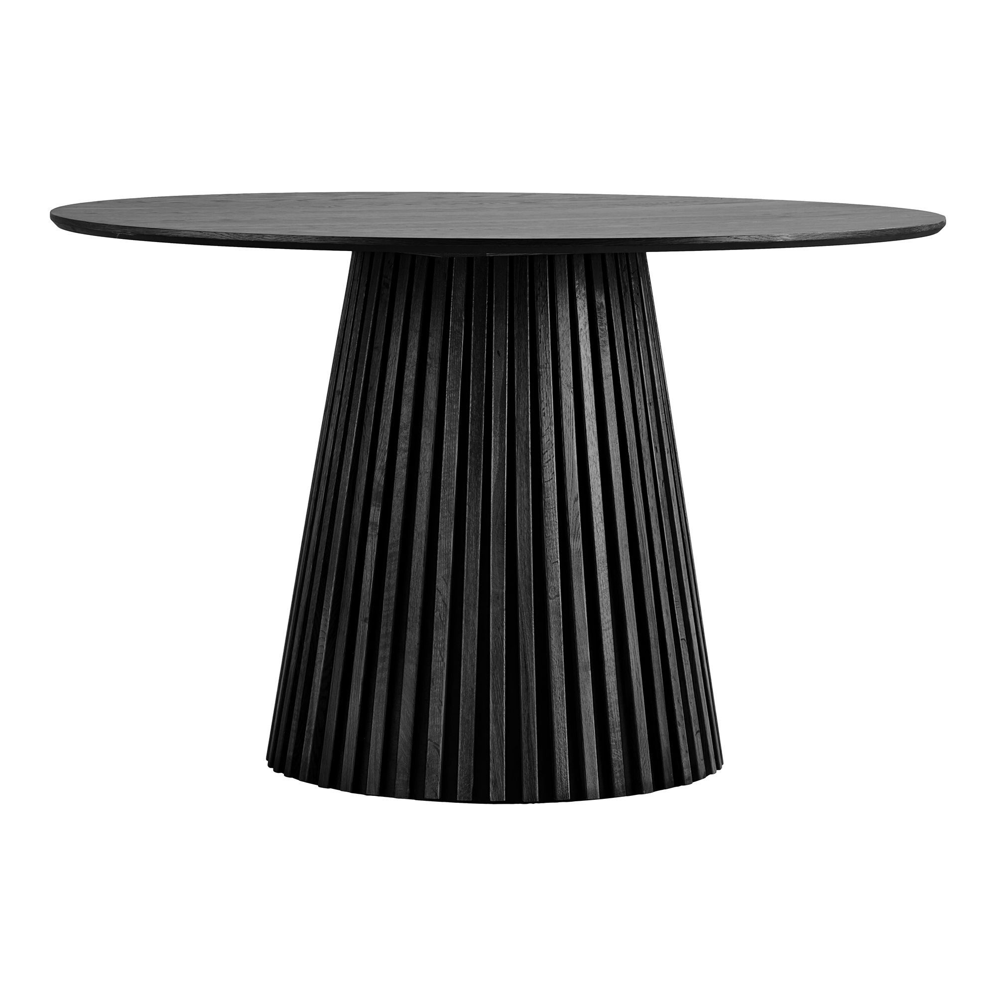 House Nordic Säulen-Esstisch in Schwarz, Eichenfurnier, MDF - 120x75x120cm (BxHxT)
