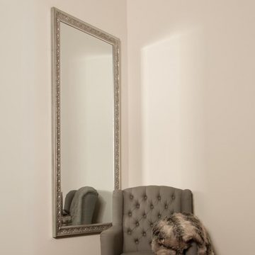 LebensWohnArt Wandspiegel Traumhafter Spiegel FIORAL 162x72cm antik-silber Facette