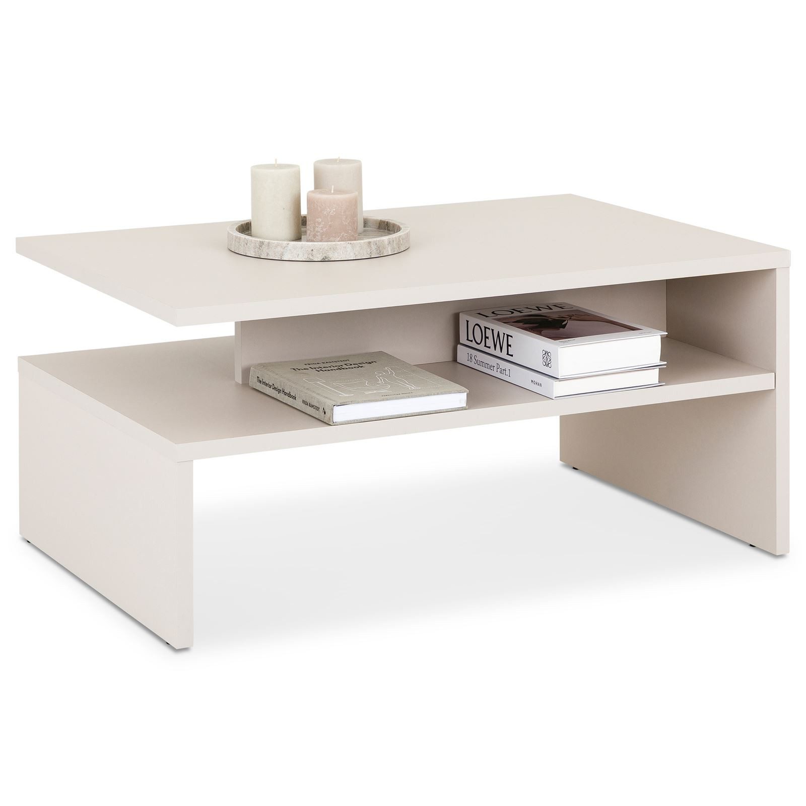 IDIMEX Couchtisch PAULINA, Beistelltisch 90x60 cm mit Ablagefläche und offenes Fach Kaschmir