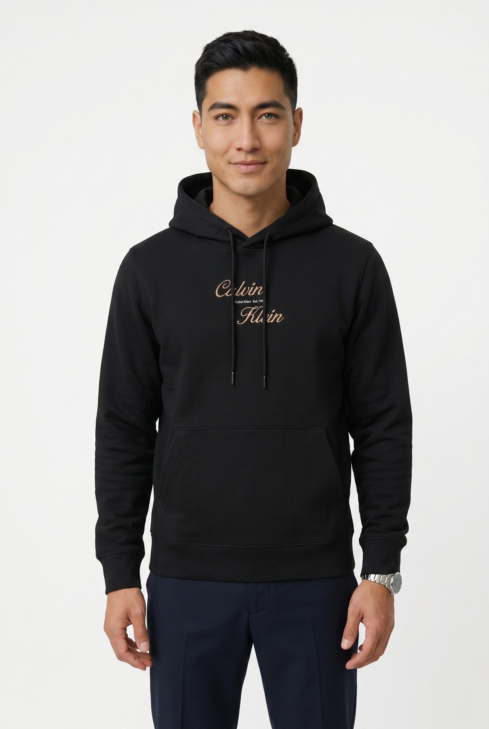 Calvin Klein Jeans Kapuzensweatshirt Stickerei, Regular Fit, reine Baumwolle