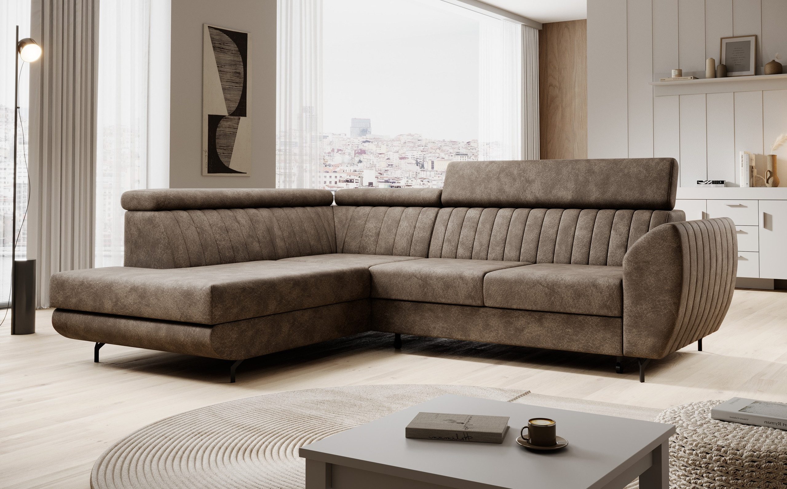 Muffo Ecksofa Spectre, mit Bettkasten, mit Schalffunktion