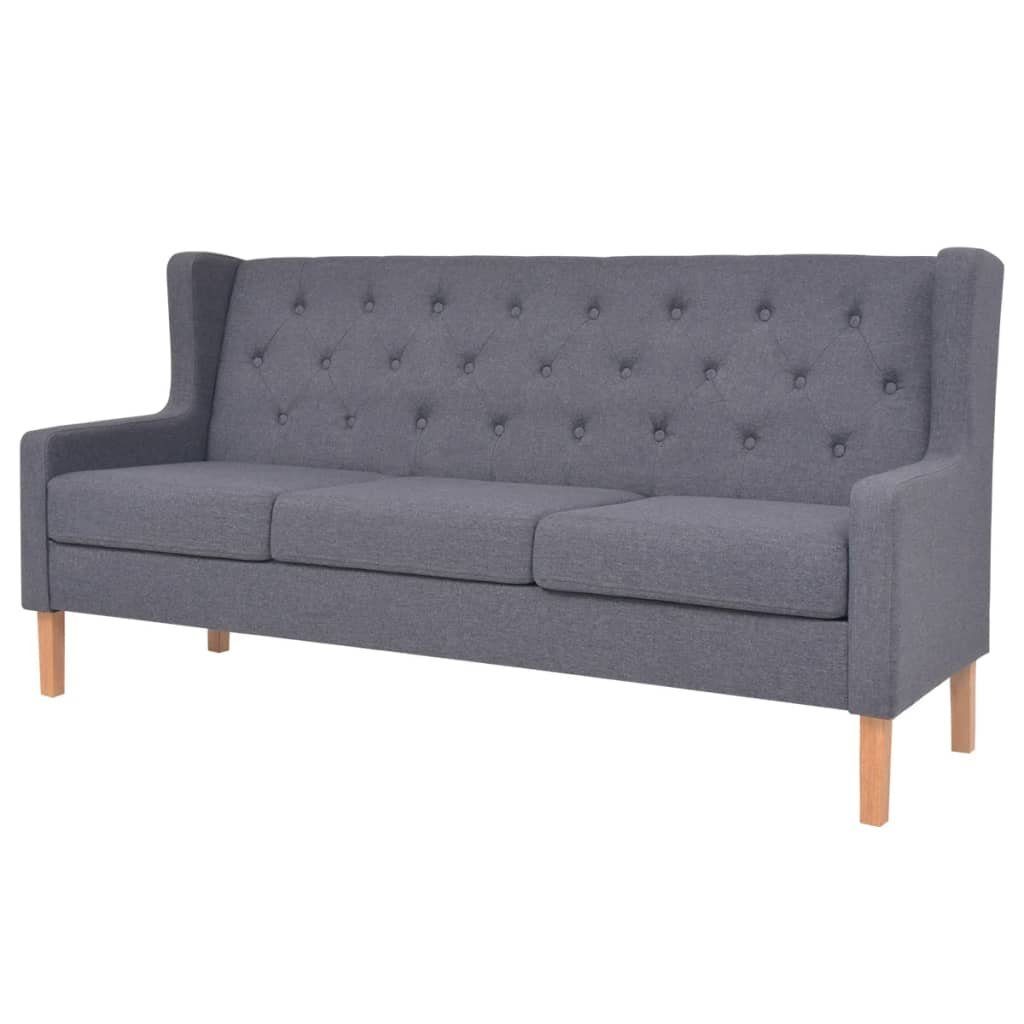 vidaXL Sofa 3-Sitzer Sofa Stoff Grau