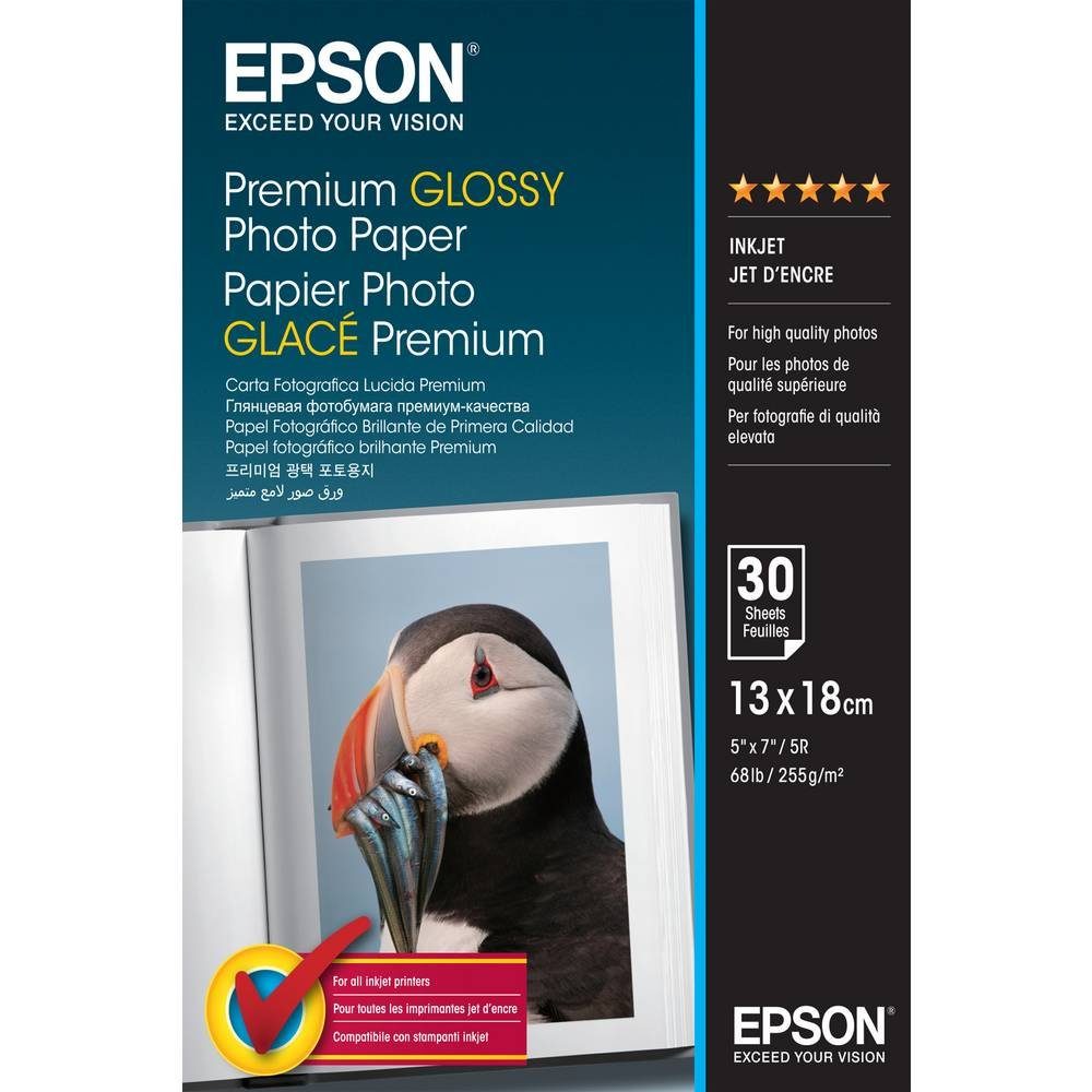 Epson Fotopapier Fotopapier Premium Glossy/S042154, 13x18 cm,255, Hochglänzend