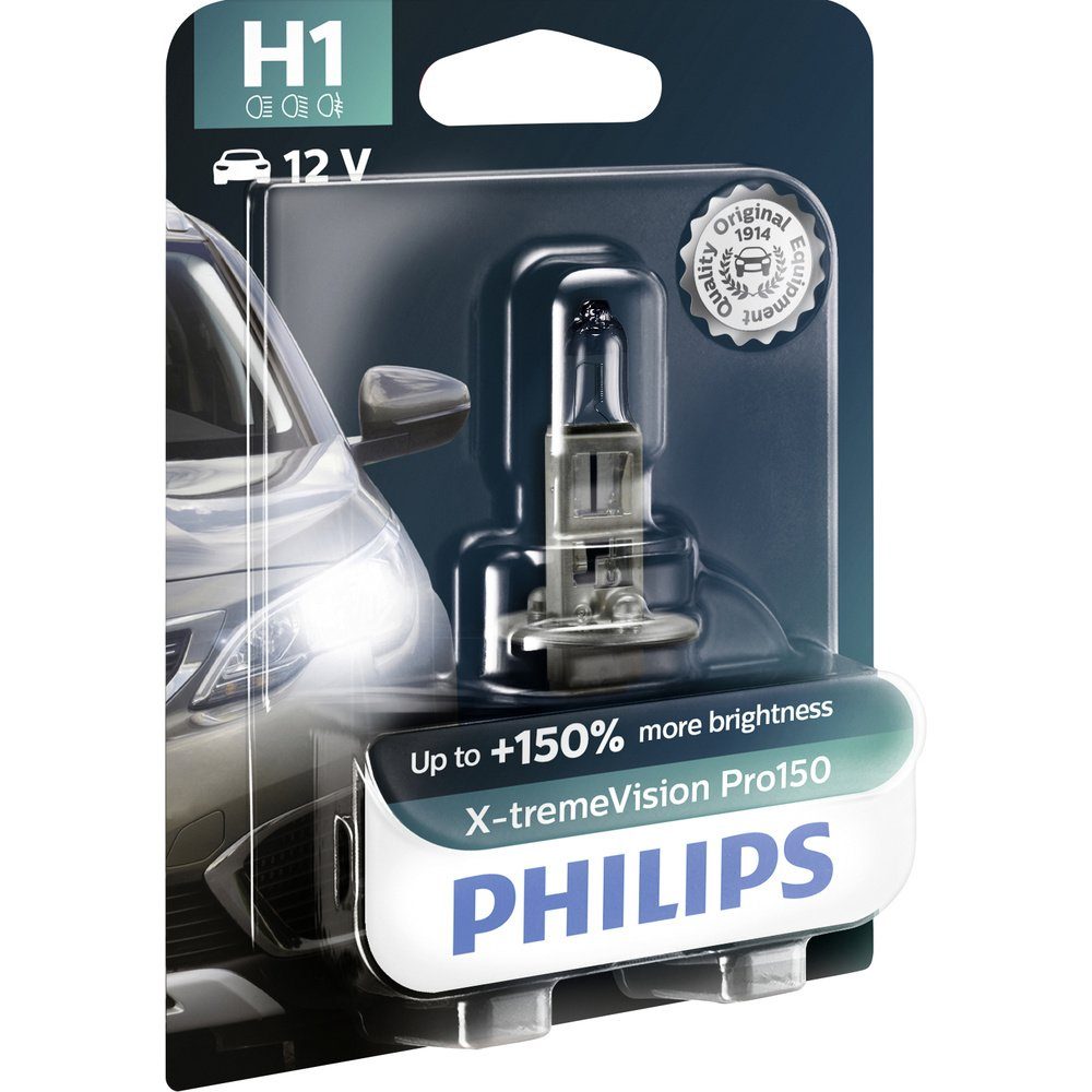 Philips KFZ-Ersatzleuchte Philips 12258XVPB1 X-tremeVision Leuchtmittel 55 12 H1 Halogen V W