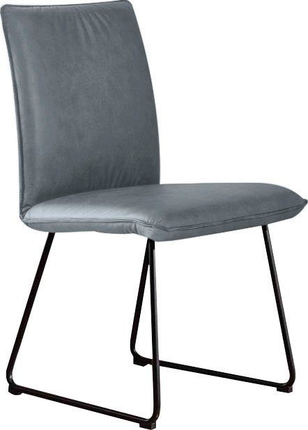 K+W Komfort Wohnen Deseo II, mit Rundrohrkufe schwarz Stuhl & in Kufenstuhl Metall Struktur