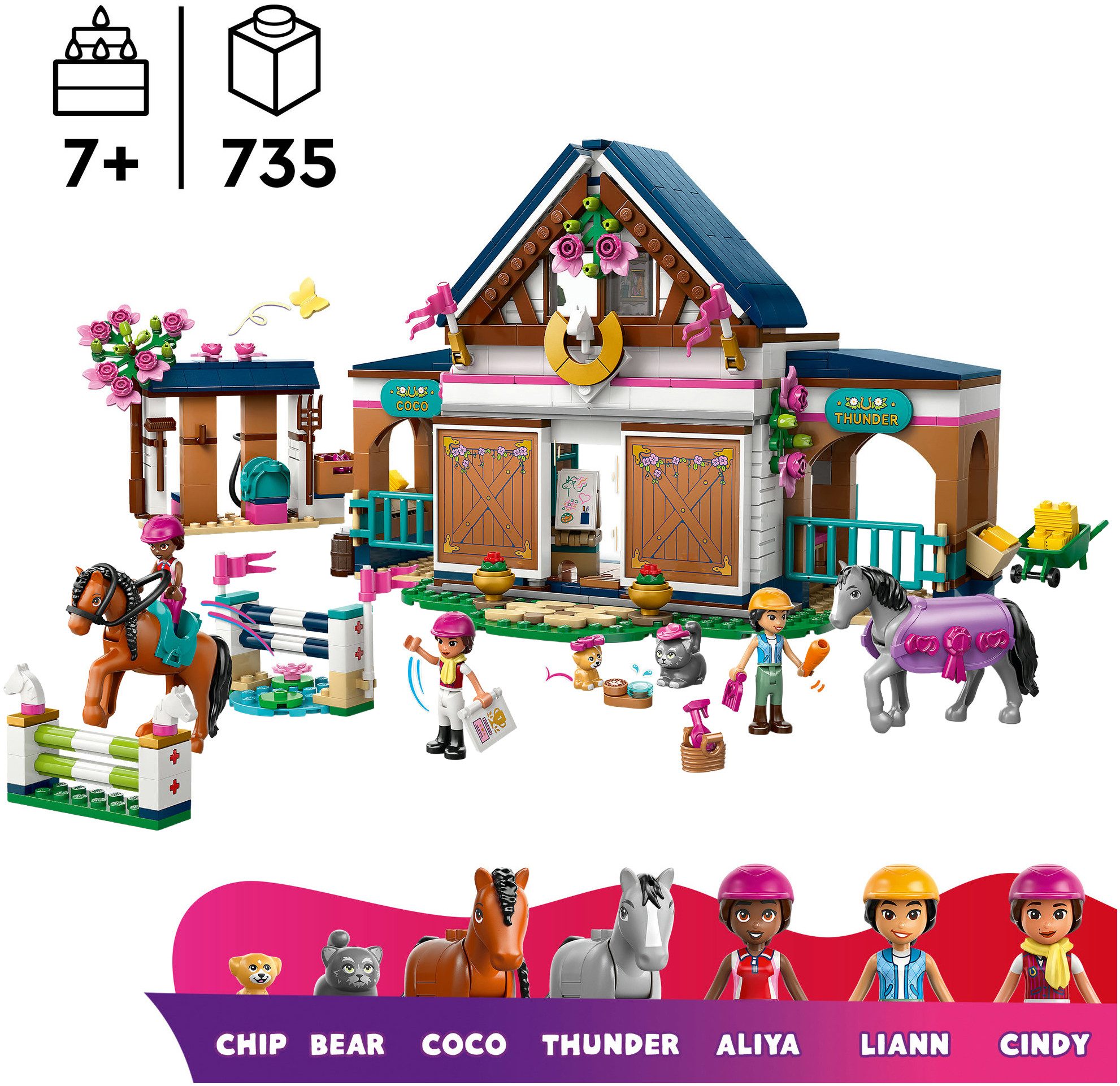 LEGO® Pferdestall und Reitschule (42688), LEGO Friends Konstruktionsspielsteine, (735 St), Made in Europe