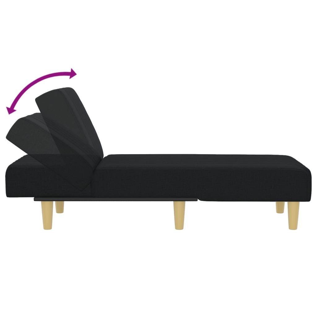 vidaXL Schwarz Chaiselongue Stoff, Teile Chaiselongue 1