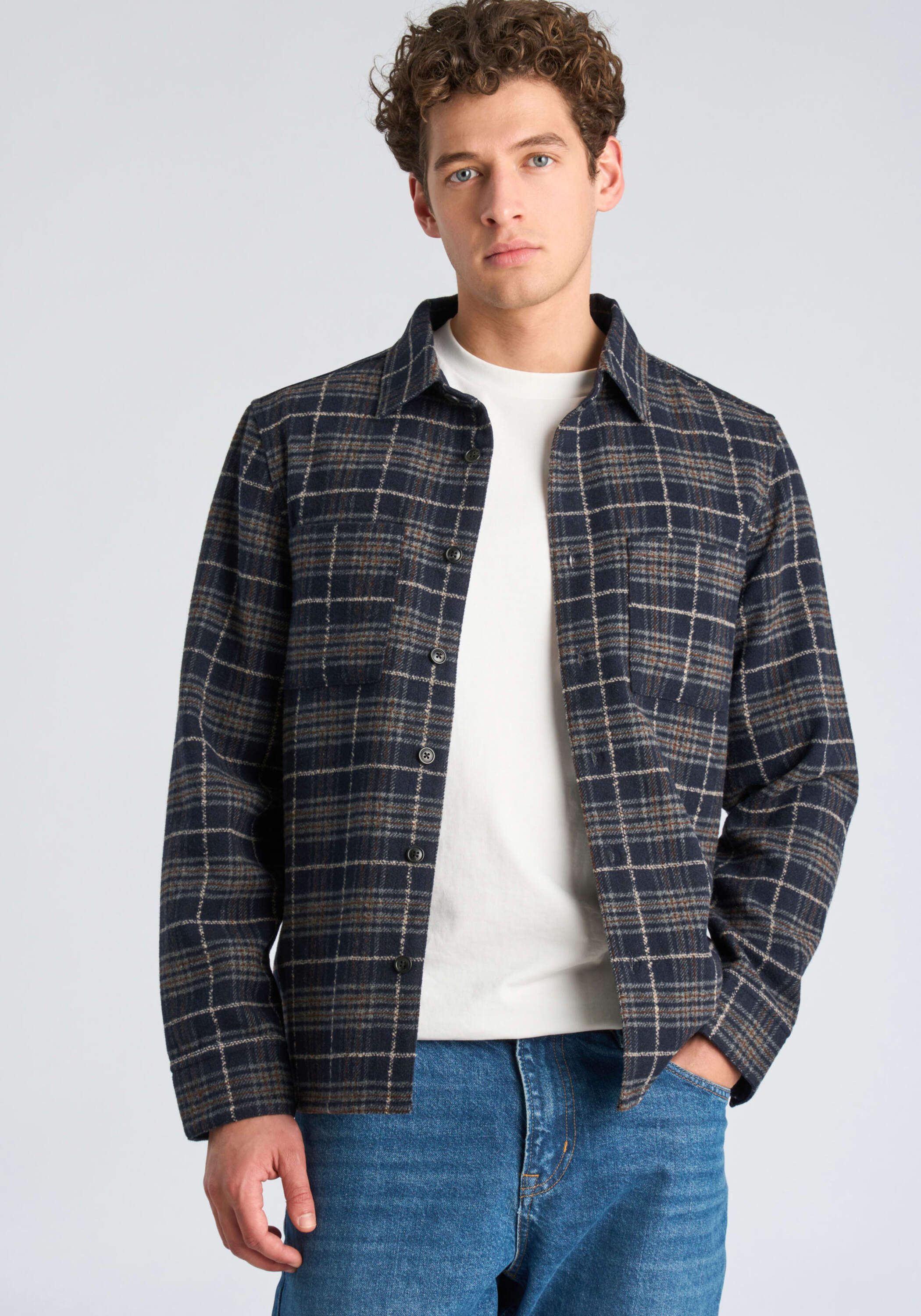 LINDBERGH Outdoorhemd Hemdjacke Modern Fit