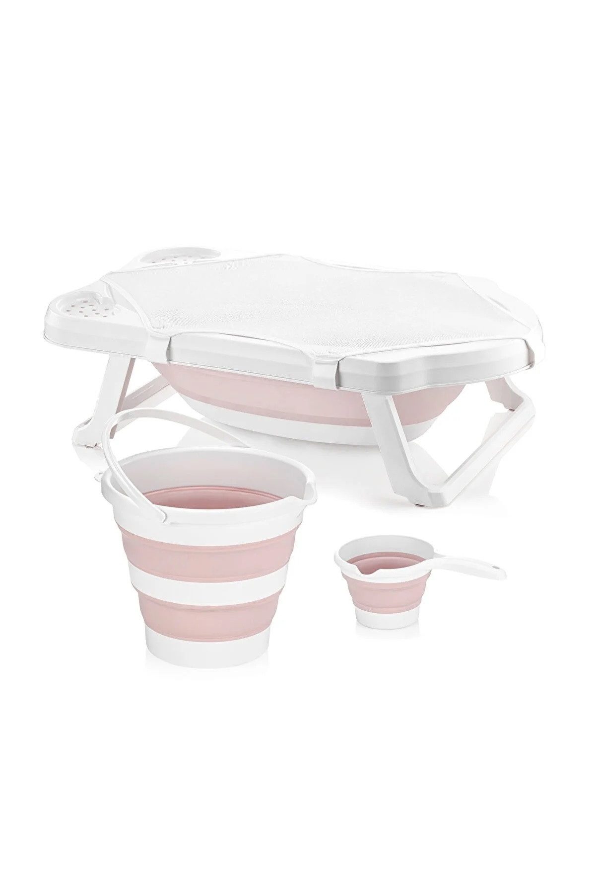 Uzman Babybadewanne Baby Badewanne faltbar mit Liegenetz 4 teilig Baby Wanne