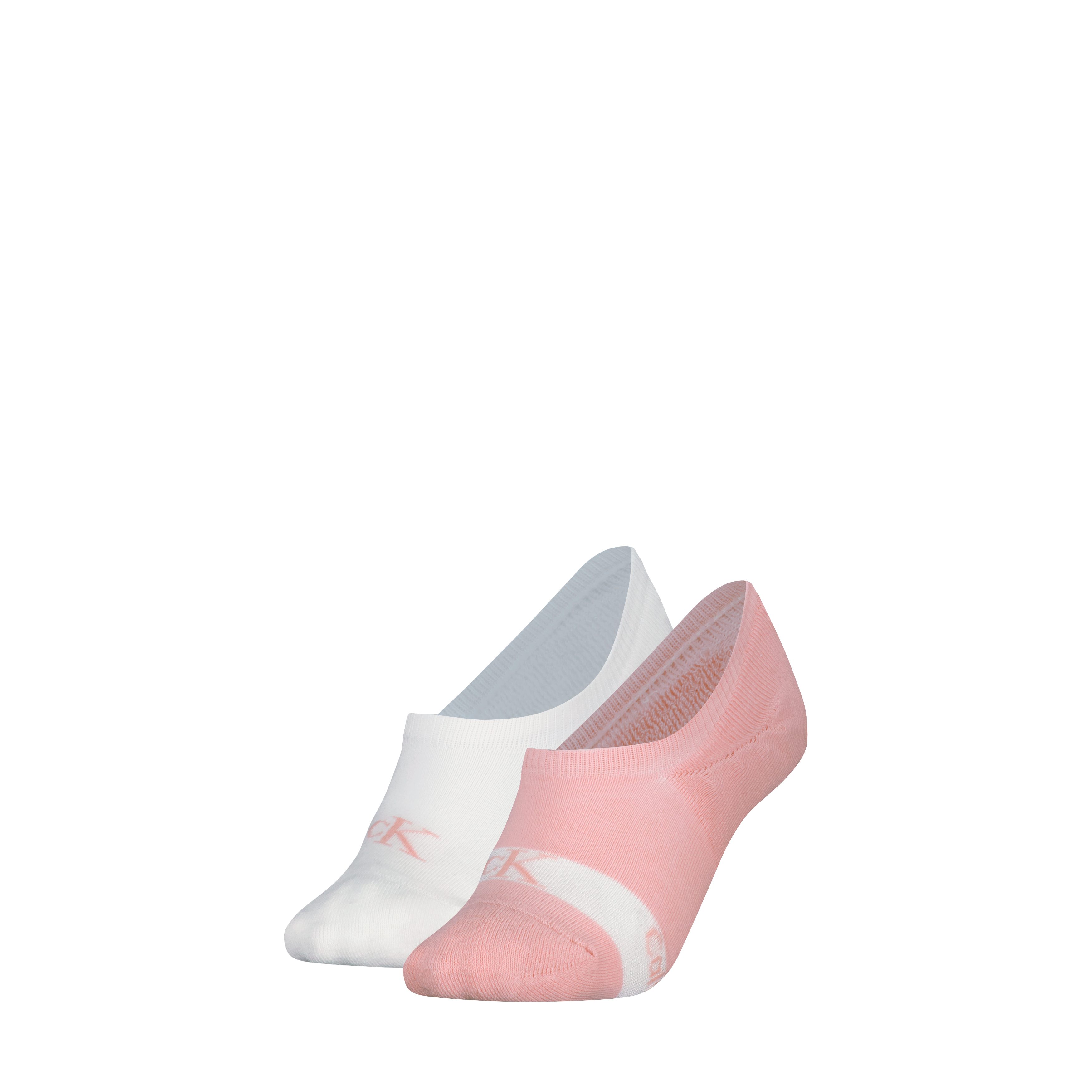 Calvin Klein Jeans Füßlinge CKJ WOMEN HIGH CUT FOOTIE 2P GLOSSY (2 Paar) No-Show-Design, hoch ausgeschnitten