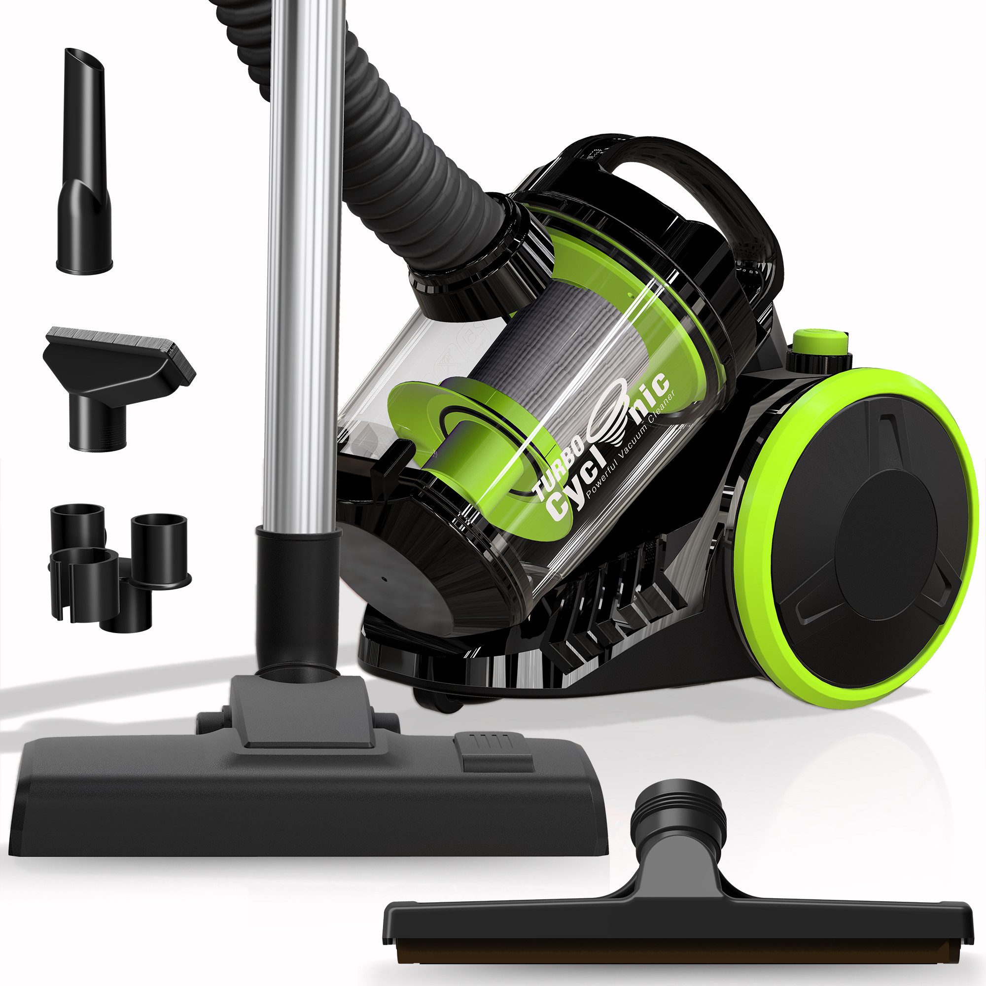TurboTronic by Z-Line Stielstaubsauger 700 W Staubsauger ohne Beutel, 19 kPa, HEPA Filter, 2,5 l Behälter, 700 W, beutellos, Beutellos, Zyklon Technologie, Kabelaufwicklung und Teleskoprohr