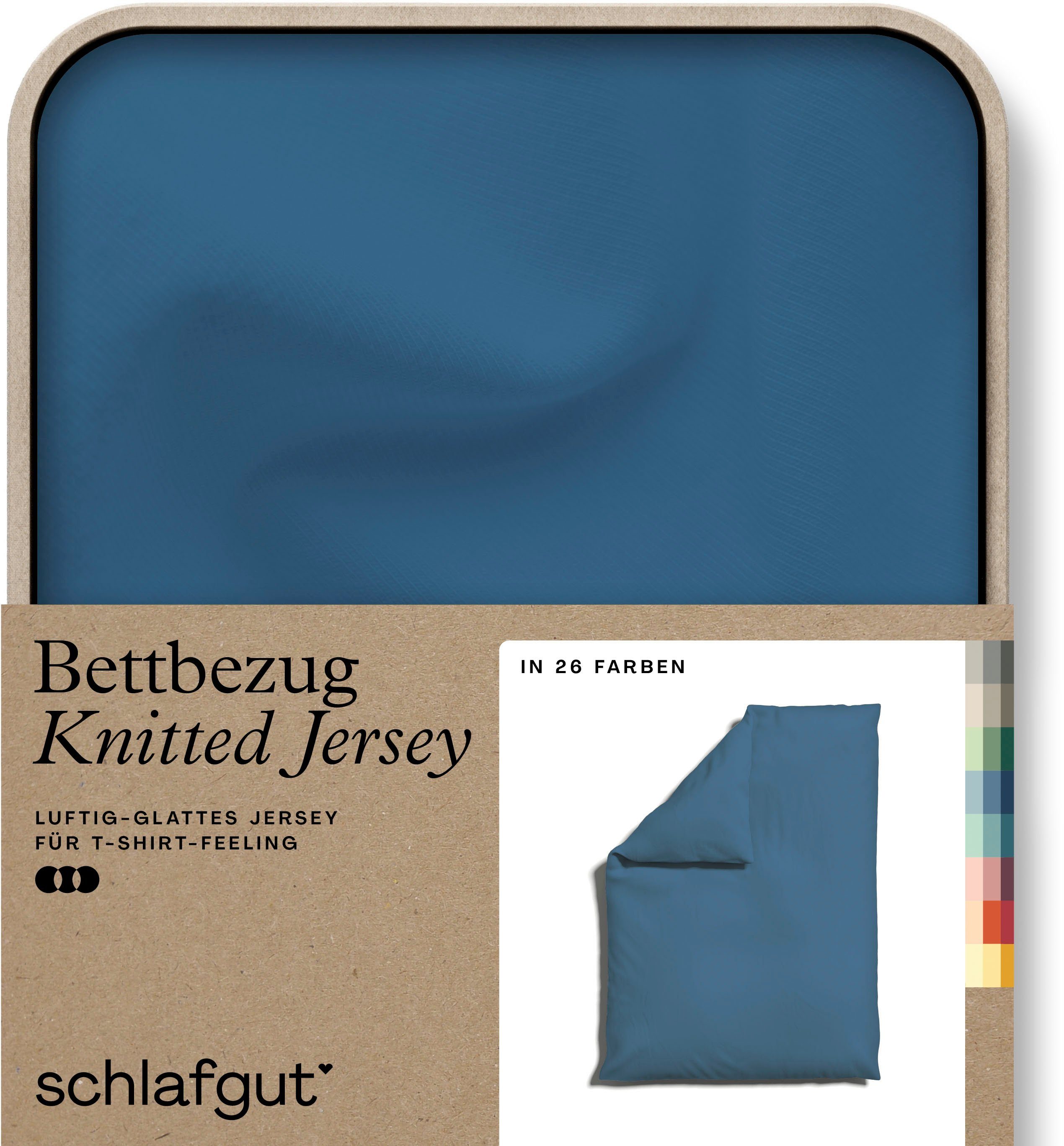 Schlafgut Bettbezug Premium Bettbezug Knitted Jersey (1 St), (1 St), Ton-in-Ton Reißverschluss, Bio-Baumwolle mit Elasthan, Uni, OEKO Tex