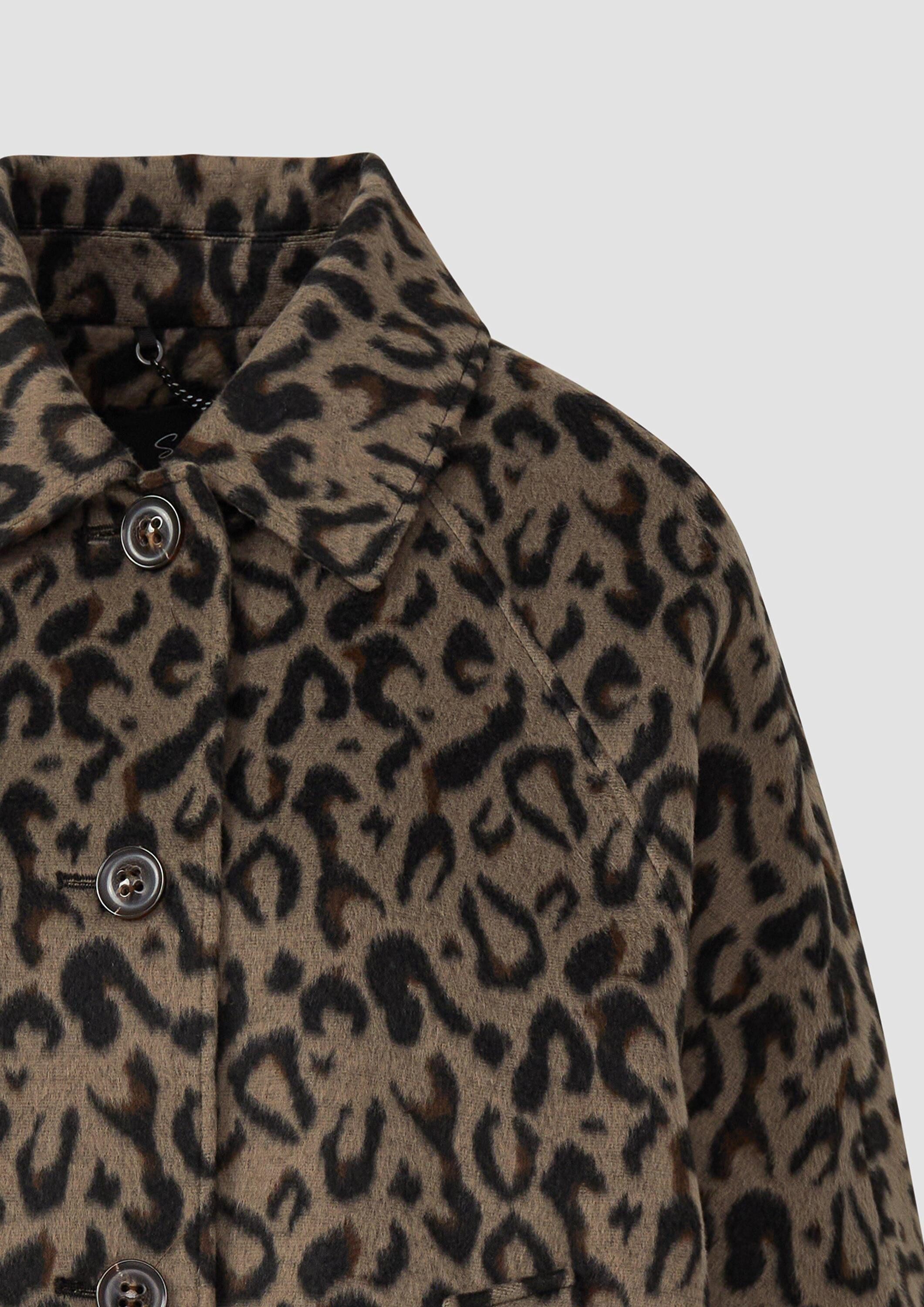 s.Oliver Funktionsjacke Outdoor-Jacke Wattierte Cape-Jacke mit Leo-Print