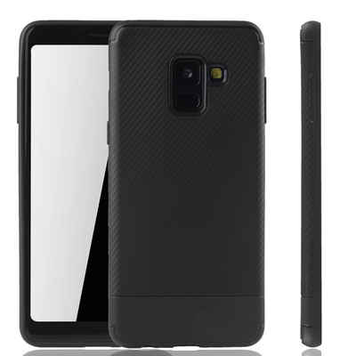 König Design Handyhülle Samsung Galaxy A8 Plus (2018), Samsung Galaxy A8 Plus (2018) Handyhülle Backcover Schwarz