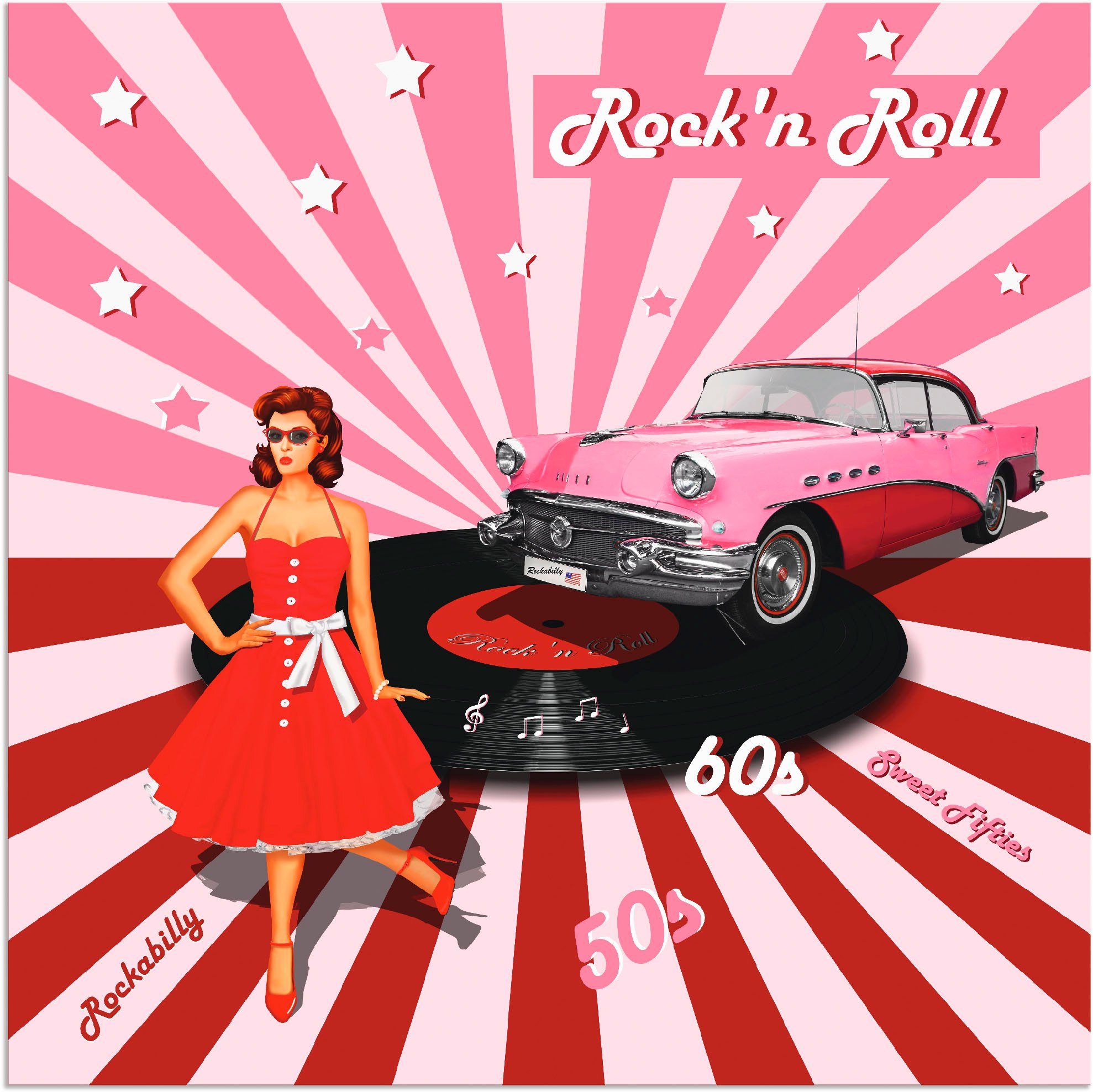 Artland Wandbild Rock'n Roll die 50er Jahre, Auto (1 St), als Alubild, Leinwandbild in verschied. Größen