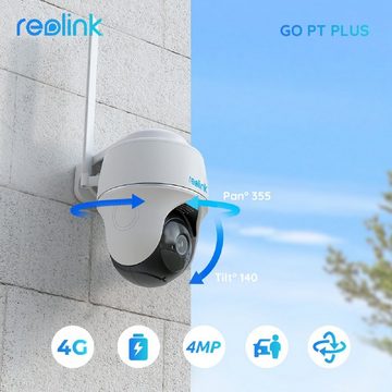 Reolink Go PT Plus 4MP 3G/4G LTE 355°/140° Schwenkbare PTZ Akku Überwachungskamera (Aussen, Innen, mit SIM-Kartenslot+32GB SD Karte,Intelligenter Erkennung,IR-Nachtsicht)
