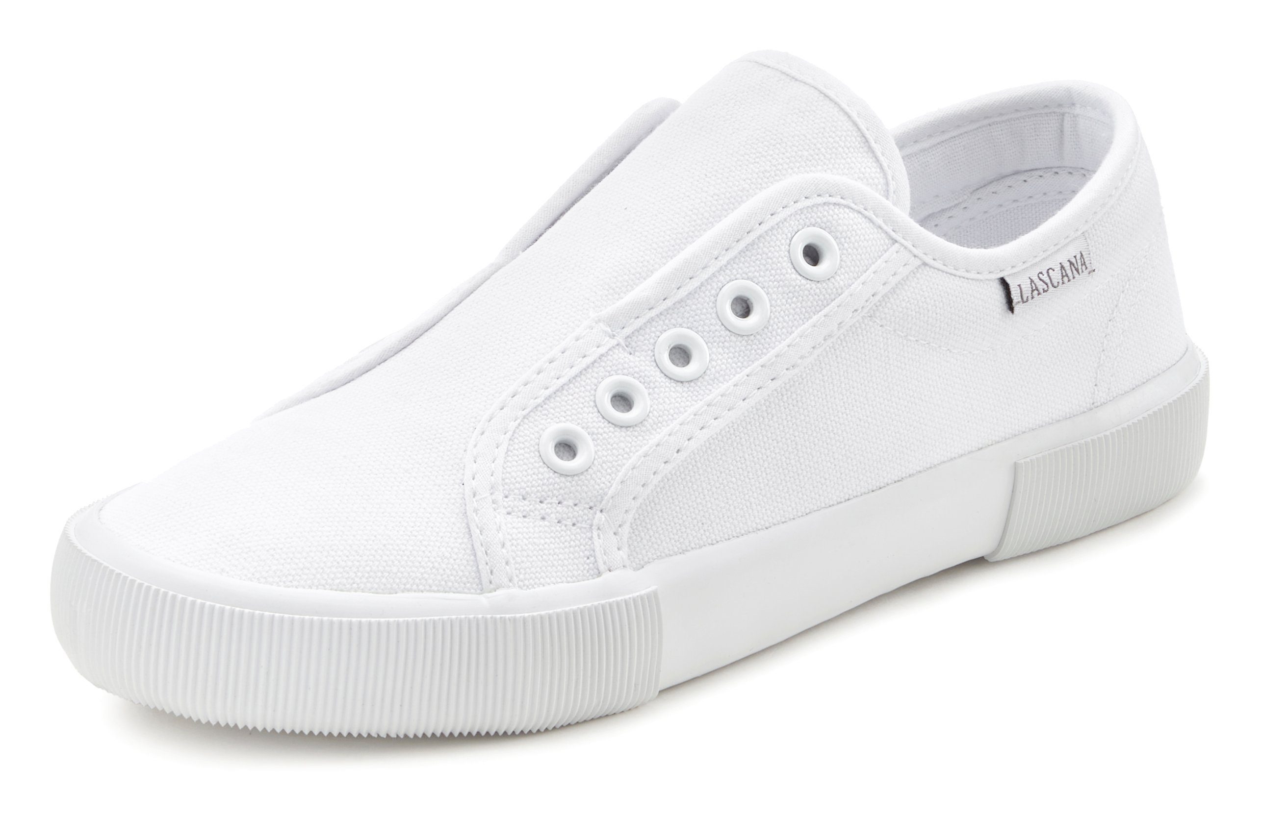 LASCANA Slip-On-Sneaker, Sneaker Slipper, Halbschuh bequem zum Reinschlüpfen VEGAN
